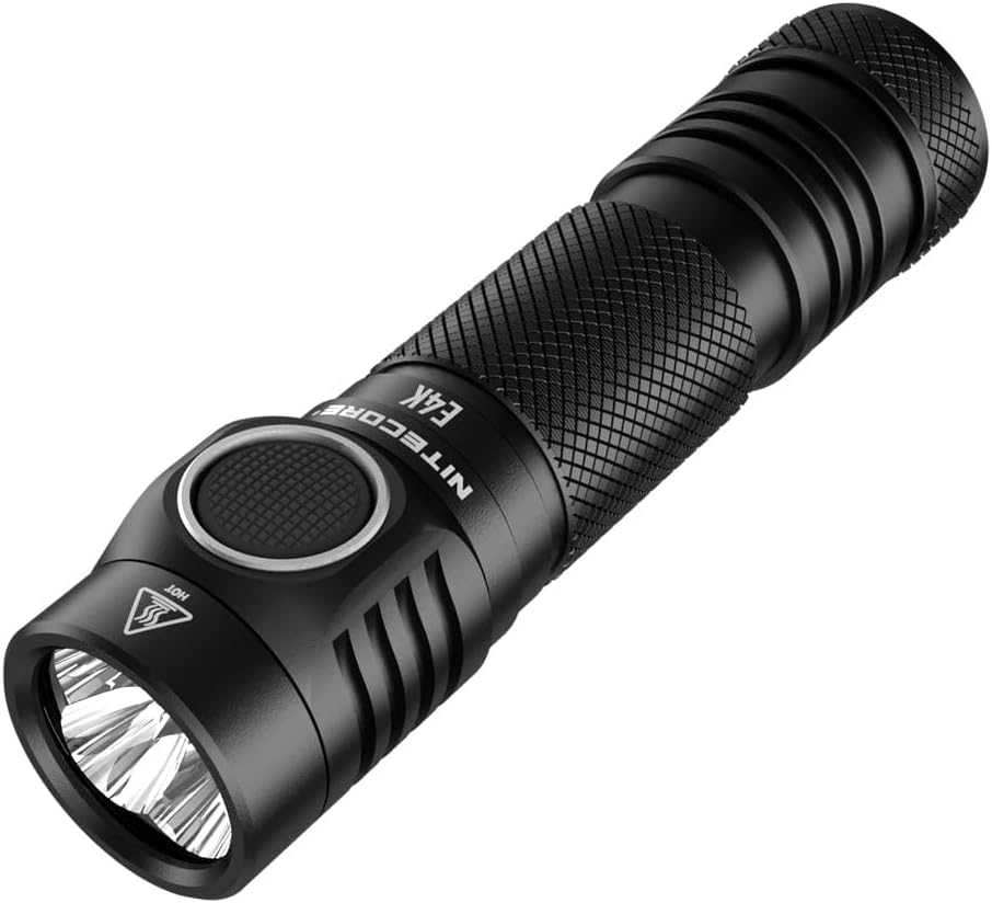 NITECORE E4K Compact Rechargeable Flashlight Torch for Outdoor and Camping, 4400 Lumens, Black image number 4