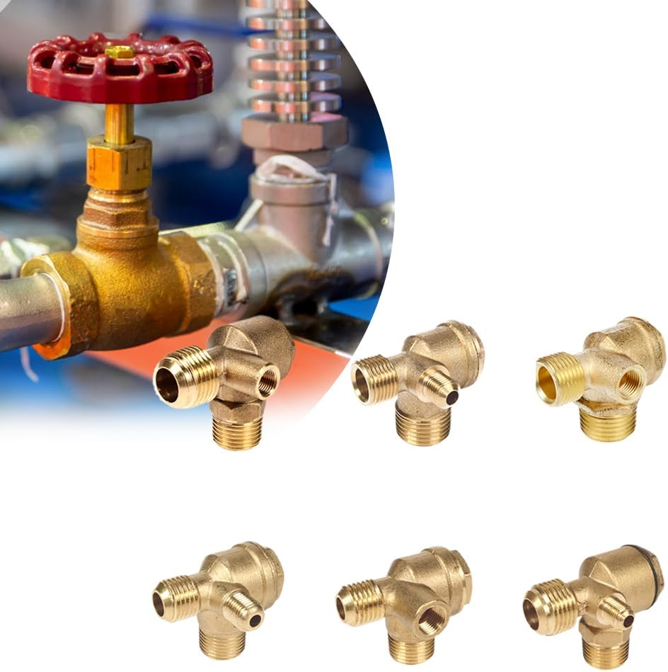 Check Valve, Compressor Check Valve, 3 Way Air Compressor Valve for Direct Air Compressor (Male, 1/2" X 1/2" X 1/8") image number 2