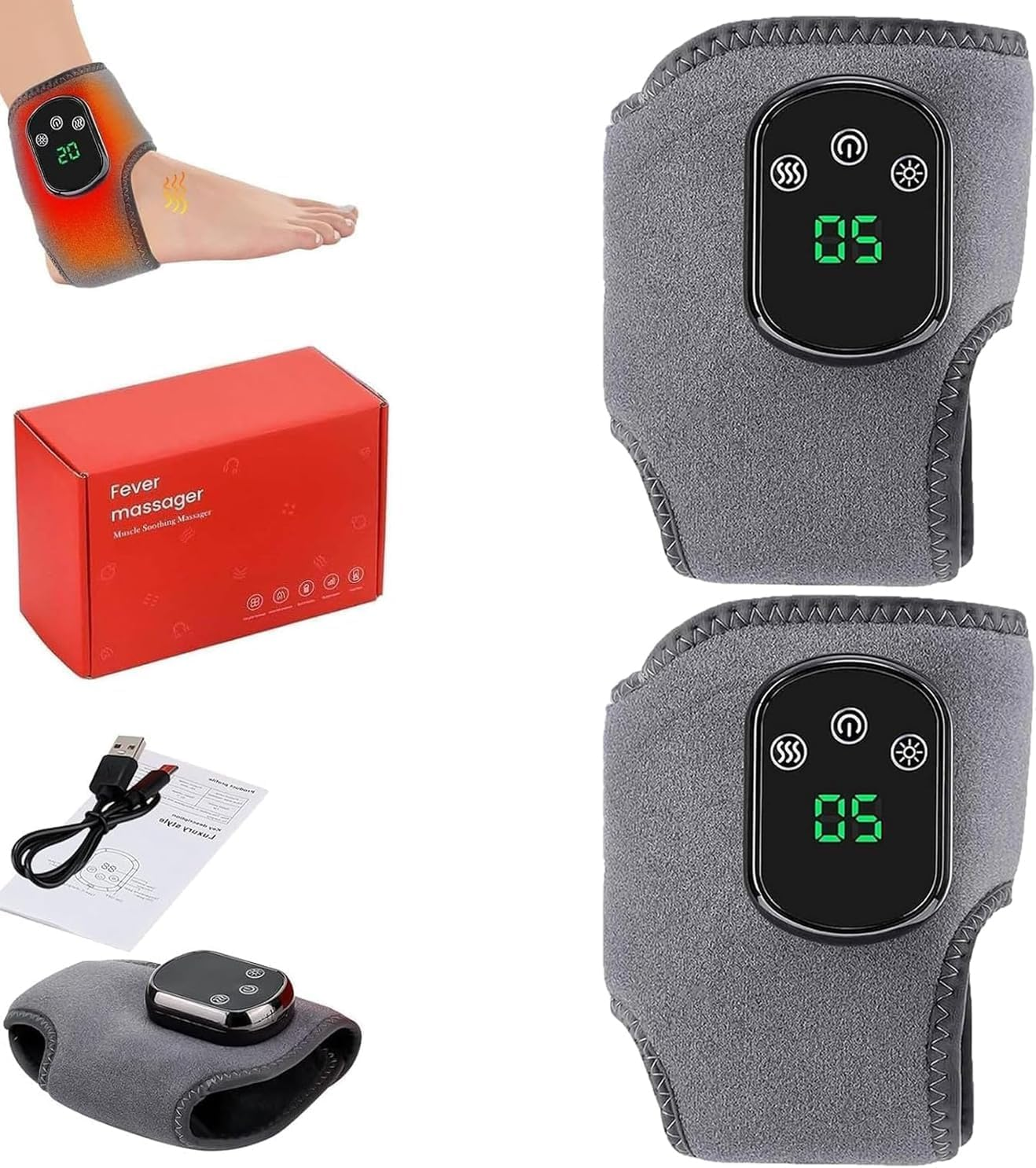 Kicttule Soleva Foot Massager for Neuropathy Pain Relief - 3-In-1 Cordless Heated Compression Therapy for Feet and Ankles