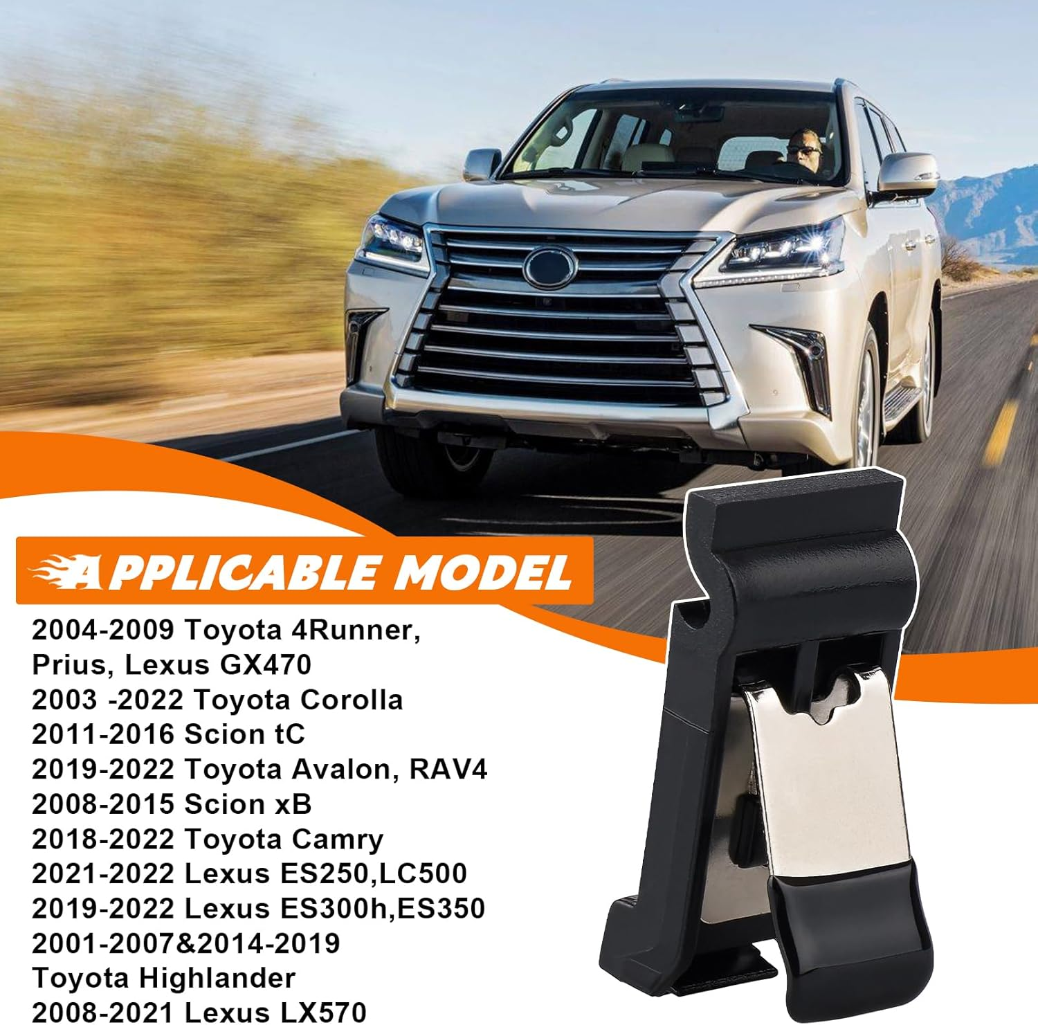 Toyota Fuel Door Spring Clip 77360-35040 for Toyota RAV4 2019-2022 Avalon Camry, Gas Tank Door Cover Release Spring Clip for 2004-2009 4Runner Prius Corolla Highlander Lexus ES250 Es300H ES350 GX470 image number 4