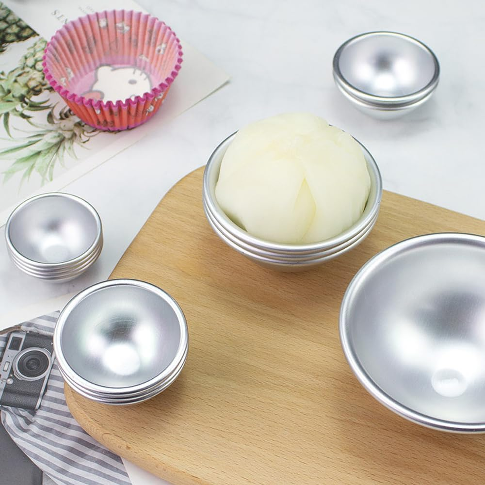 80Pcs Aluminum Bath Bomb Molds DIY Homemade Crafting Bath round Ball Moulds L image number 5