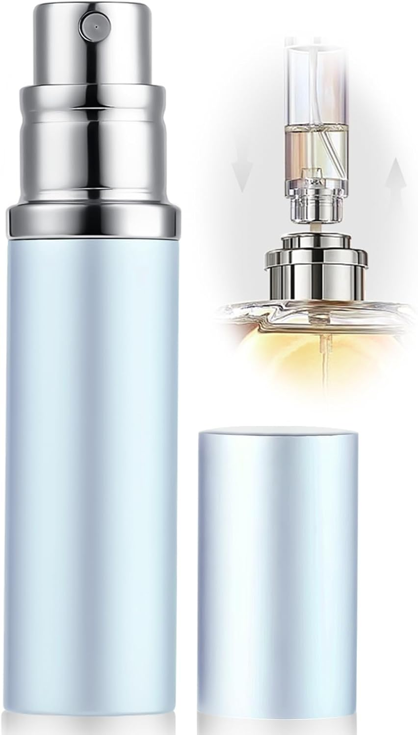 ASADAYS Perfume Atomiser Refillable - 10Ml Portable Travel Spray Bottle, Leak Proof Mini Size Perfume Atomizer Bottom Filling, Cologne Dispenser with Men and Women (CA 10Ml, Bath Rose Gold)