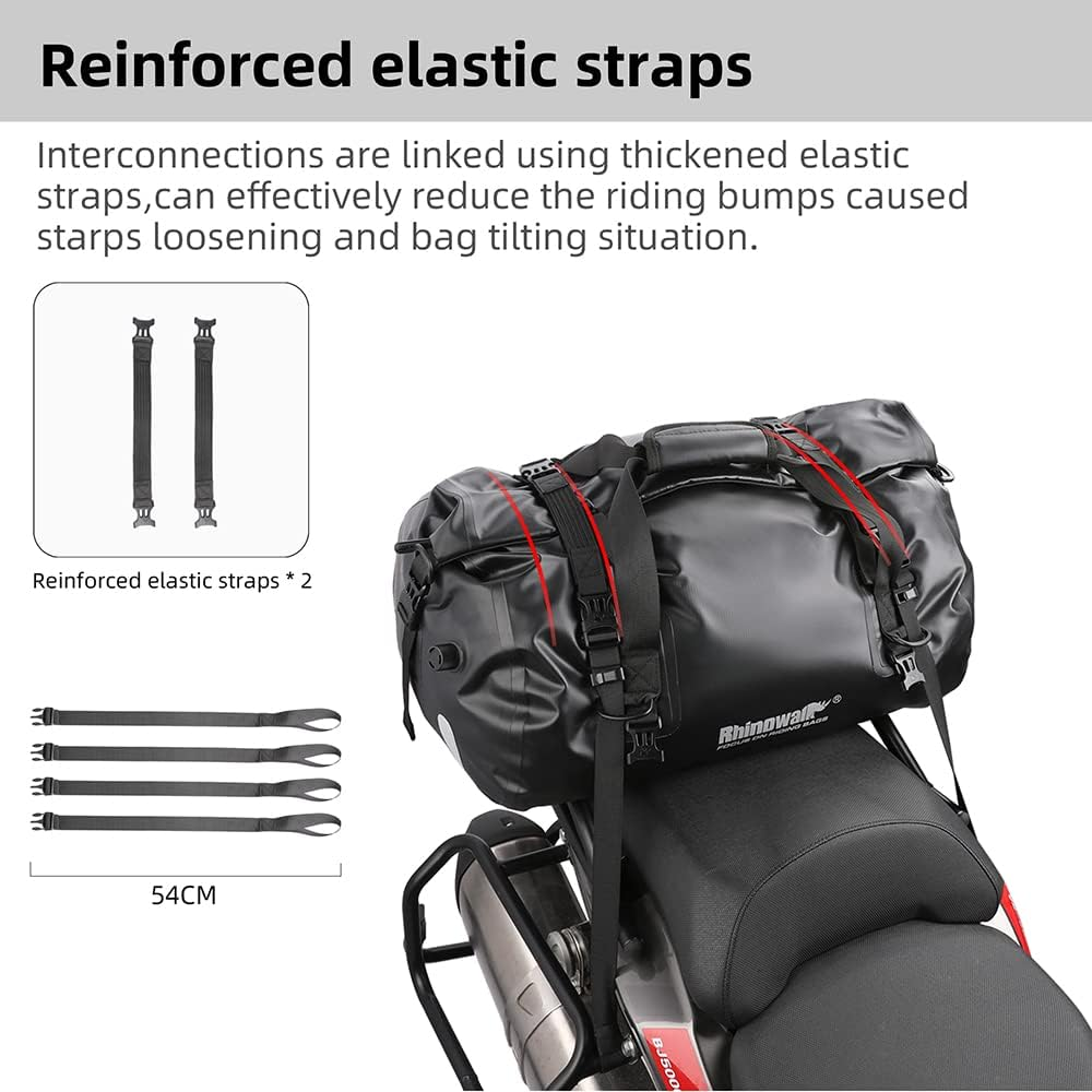Rhinowalk Motorcycle Waterproof Bag Luggage Bag 45L Motorcycle Tail Bag/Trunk/Luggage Rack Bag-Black image number 4