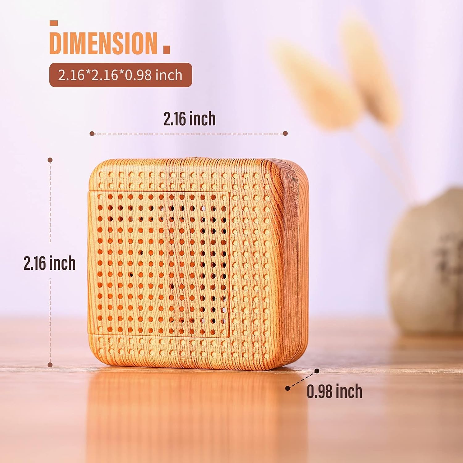 Wood Grain Portable Diffuser for Essential Oils - Car or Travel,Closet Smells Fresh,Mini Size, Quiet, Waterless, Re-Chargeable Battery or USB Wood Grain
