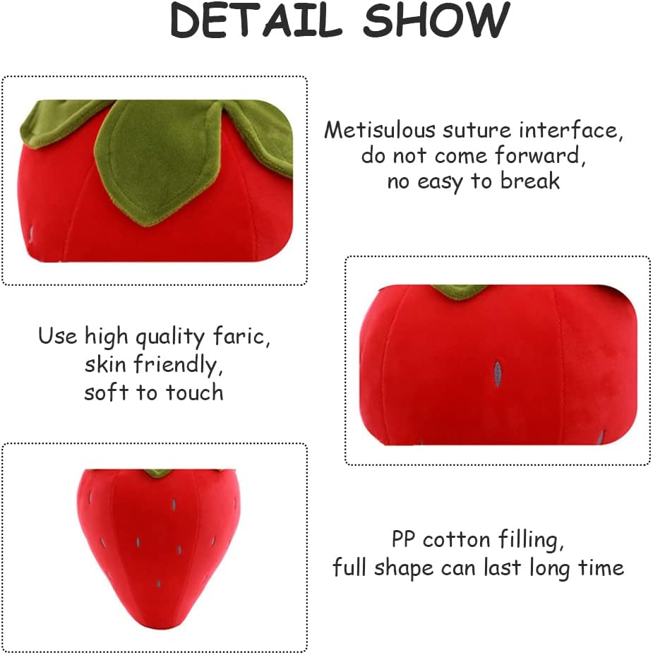 Bettli Strawberry Pillow Cute Soft Fruit Plush Pillow 15.5 Inches