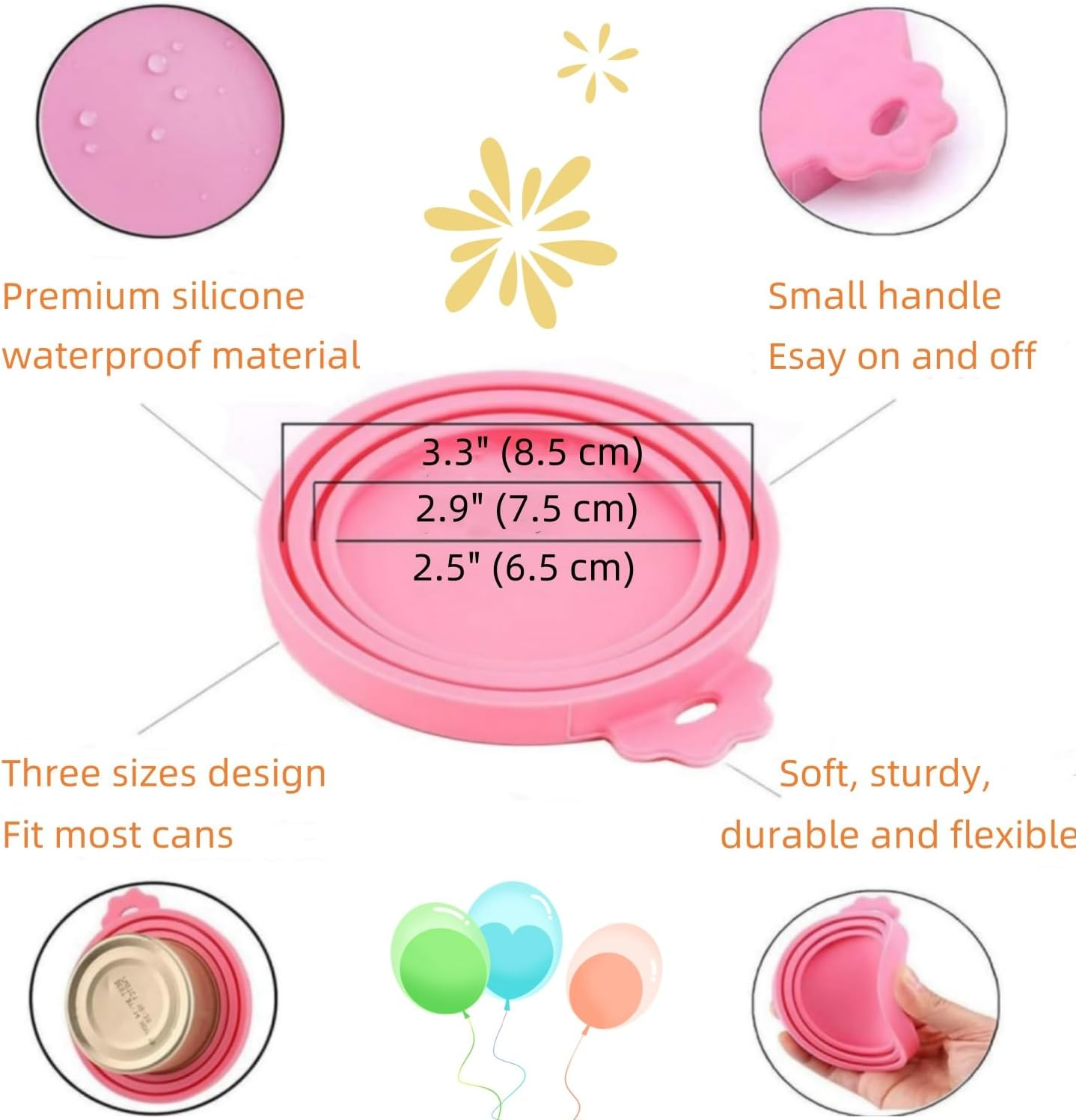 4Pack Pet Can Covers,Dog Cat Food Can Lids,Universal BPA Free,Silicone Pet Food Can Lids Covers,Fits Most Standard Size Dog and Cat Can Tops for Pet Food Storage image number 1