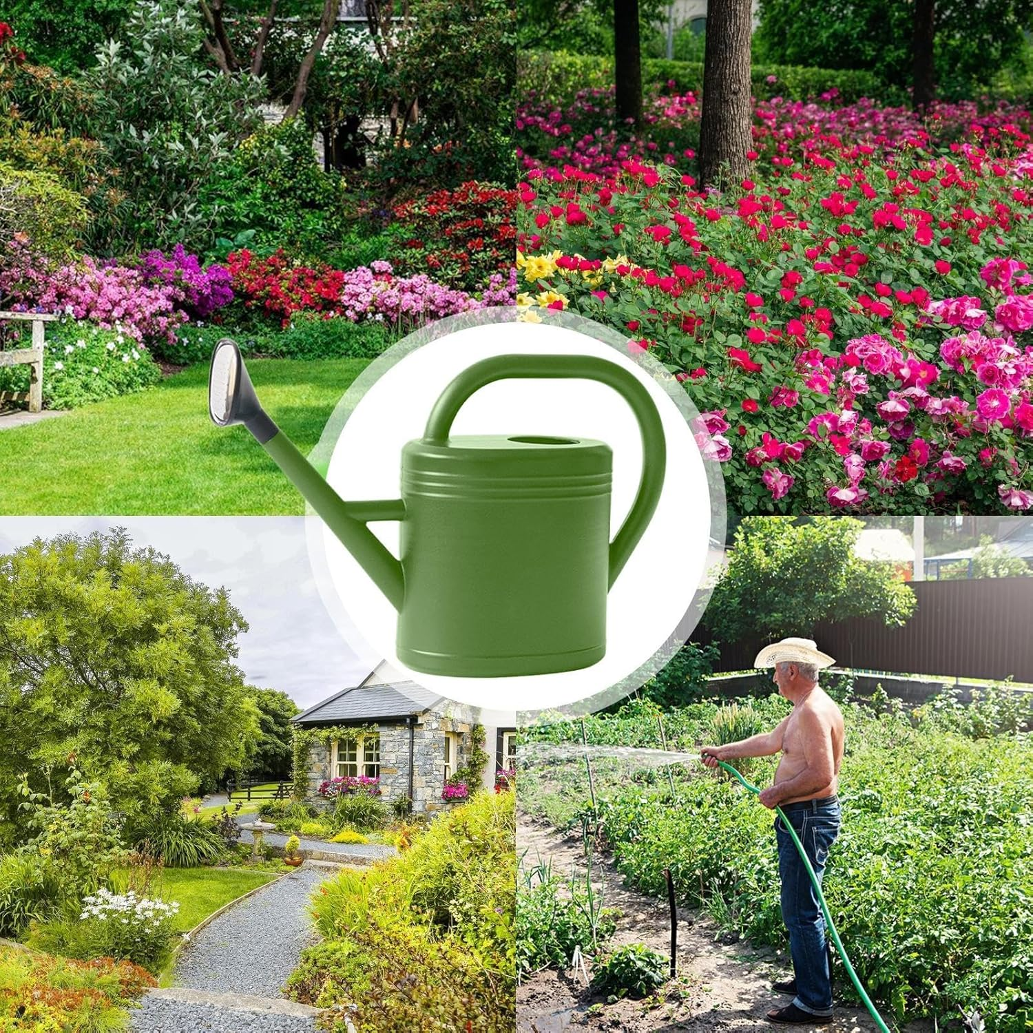 Watering Can Indoor Plants | 3L Long Spout Portable Home Supplies | Plant Watering Can | for Outdoor House Christmas Patio Porch Lawn Landscaping Backyard Courtyard Park - Blue image number 6