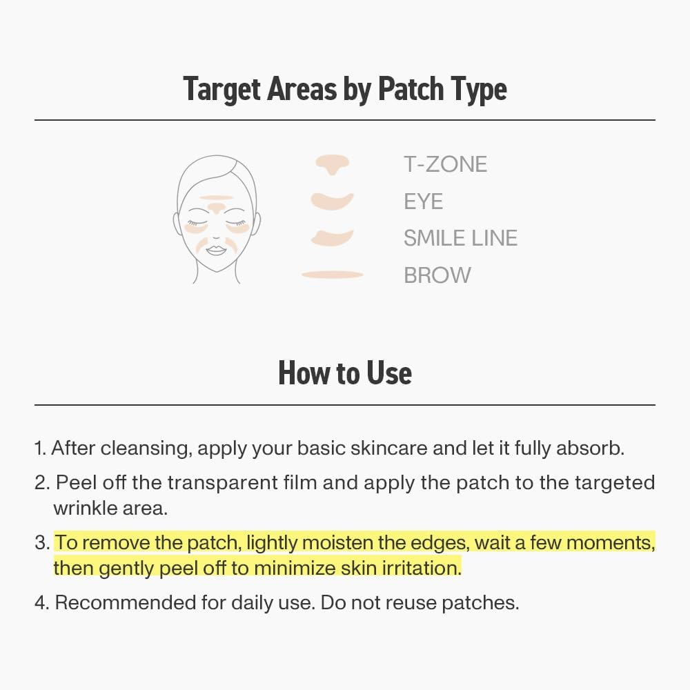 Hydrolyzed Collagen Overnight Wrinkle Patches for Elevens, Crows Feet, Lip Lines, Korean Skincare (32 Patches) image number 5