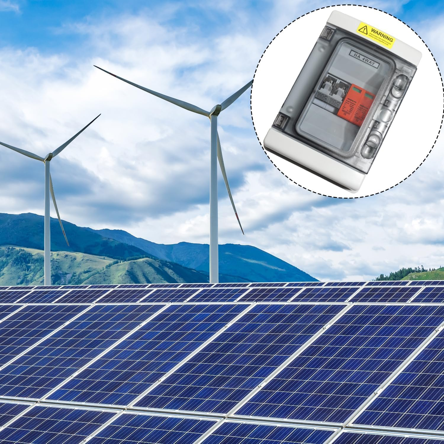 Aikoolwer Solar PV Combiner Box Surge Protector DC 1000V 32A Fuse Waterproof IP65 Photovoltaic Panel Outdoor image number 1