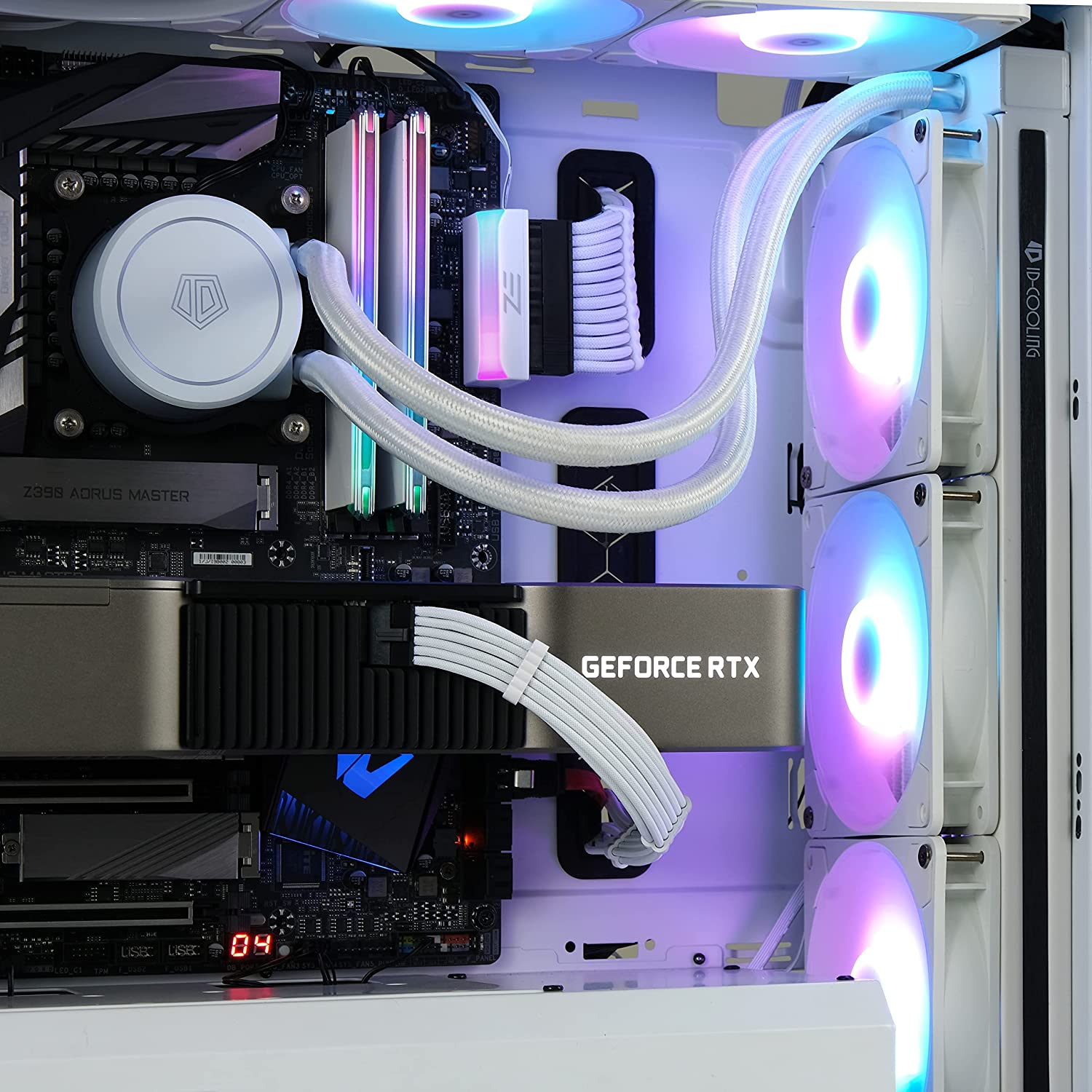 EZDIY-FAB ATX 24-Pin 90 Degree Power Connector Adapter 5V 3 Pin ARGB Rainbow Female to Male Power Adapter for Computer Motherboard ATX Power Supply- White-1 Pack image number 5