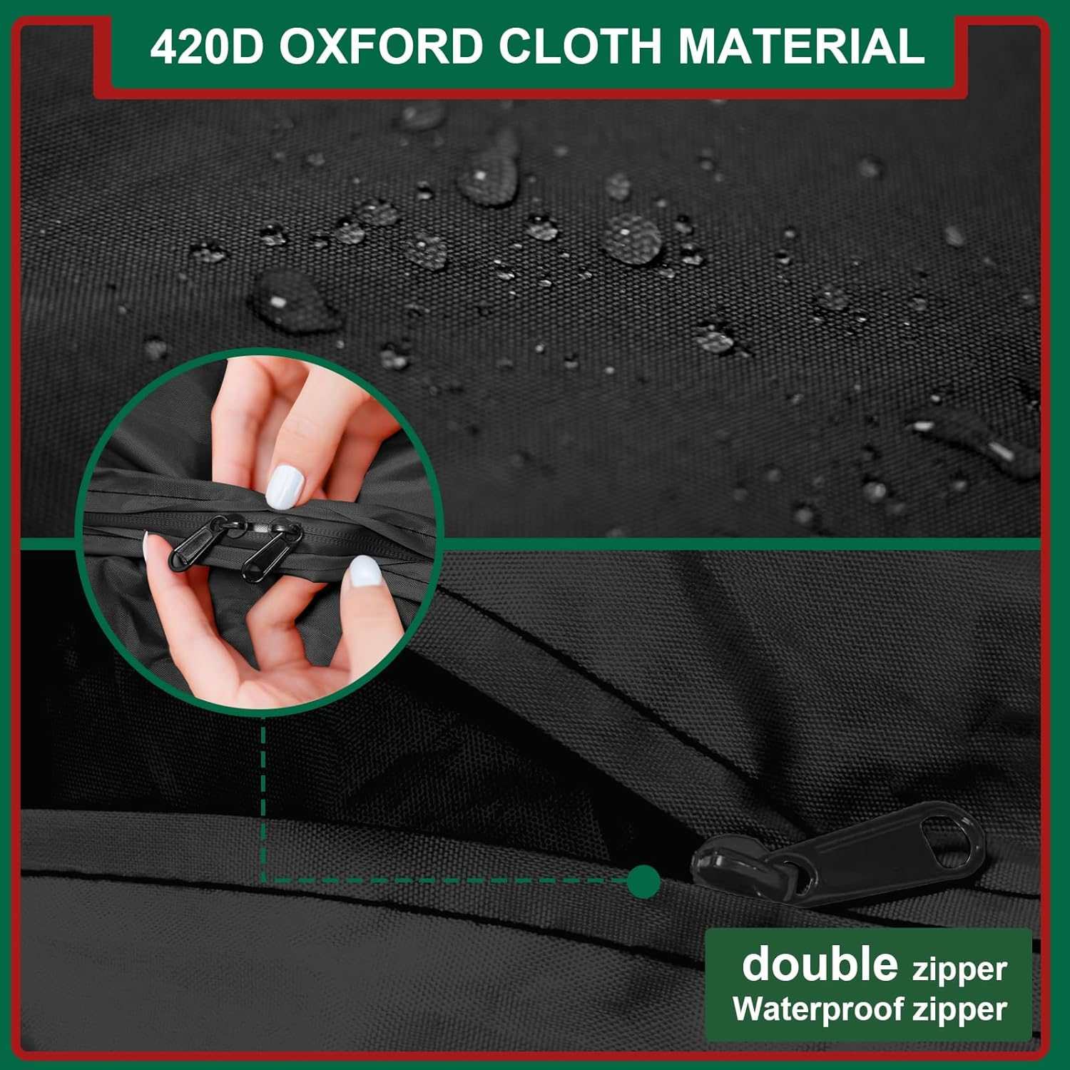 Patio Cushion Storage Bag Extra Large Oxford Fabric Outdoor Cushion Bag Waterproof Dust Resistant Outdoor Zippered Storage Bags for Furniture Cushions 68" L X 30" W X 20" H (Black) - Black image number 6