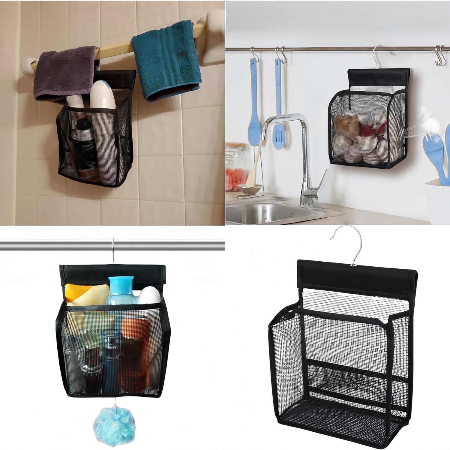 Aknebriax Hanging Peg Bag, Hanging Peg Bag,Strong Load Bearing Capacity Lightweight Quick Drying Toiletry Bag for Bathroom Door Handle Drying Rack or Bedroom Etc. image number 2