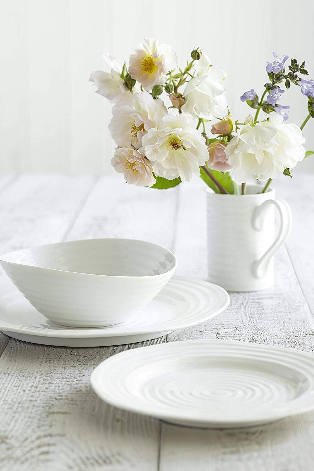 Portmeirion Sophie Conran White Cereal Bowl | Set of 4 | Dinnerware Bowl for Soup or Cereal | 7.25 Inch | Made from Fine Porcelain | Microwave and Dishwasher Safe