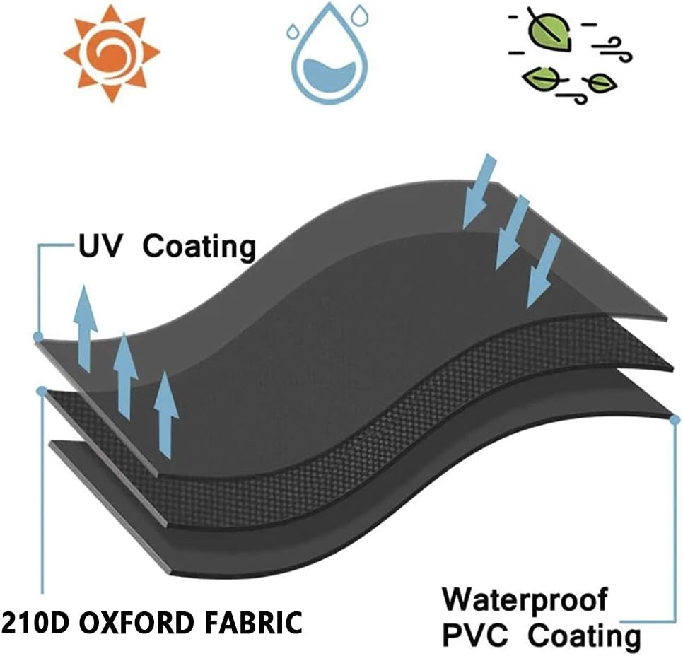 Gas Heater Cover Waterproof Dustproof Heater Protector with Zipper Oxford Cloth Furniture Protector for Outdoor Garden Patio Yard image number 2