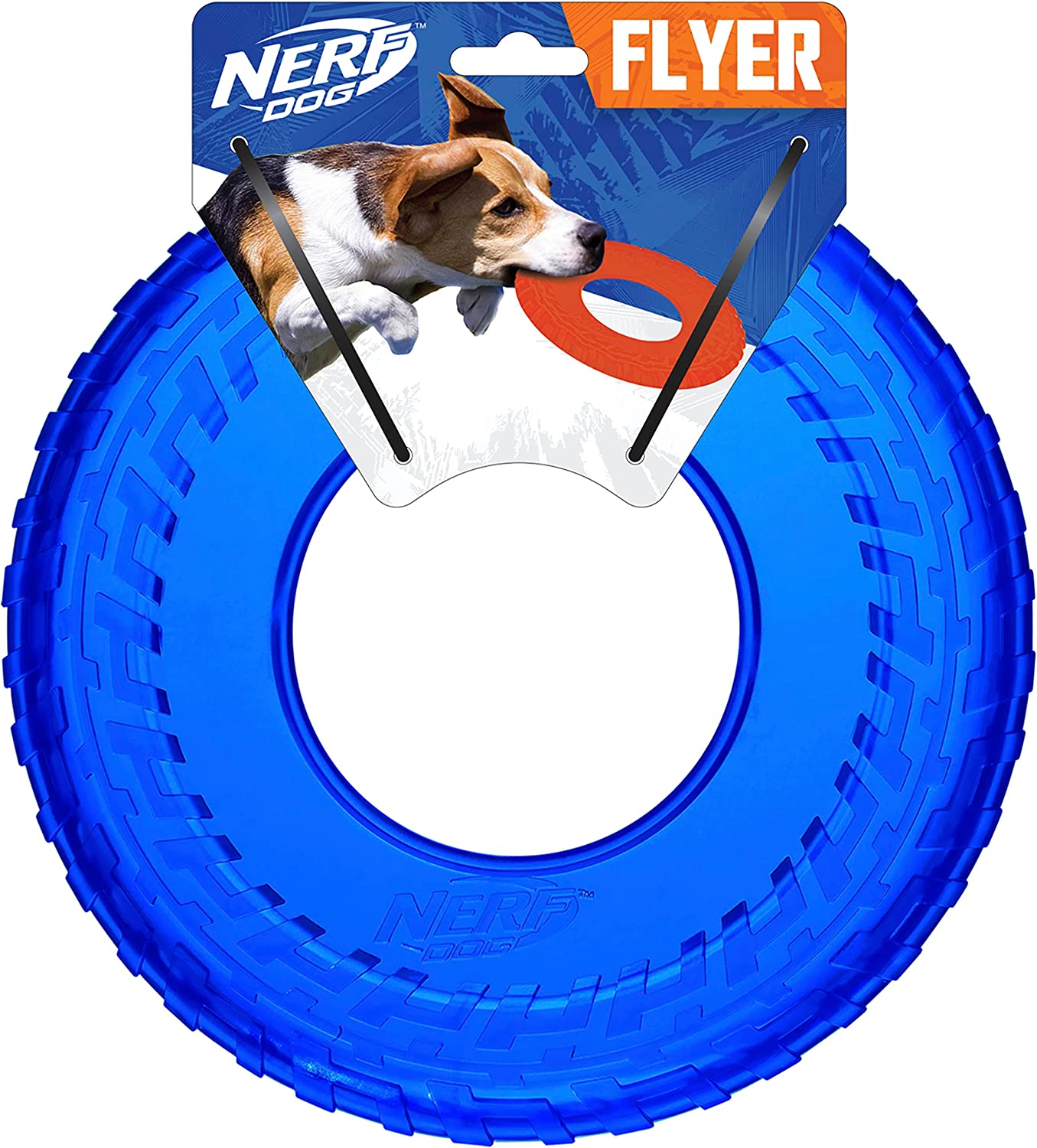 Nerf Dog 10In Translucent TPR Tire Flyer - Blue image number 1