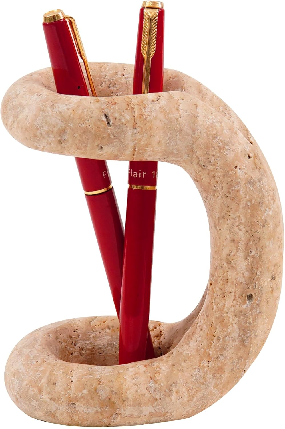 SPESHSTONES Marble Pen Holder for Desk 4 Inch White Pencil Holder for Desk Accessories & Workspace Organizers - Stone Stationary Holders for Office Decor - Pen Organizer for Gifts