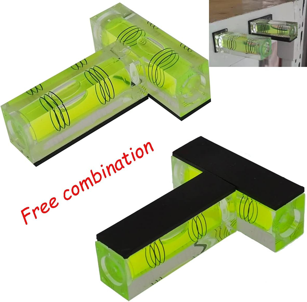 Small Bubble Level Tool Mini Bubbles Rectangle Three Line Horizontal Pearl 522015MM Magnetic/Non Dual-Use High Precision for Motorhome, Camping, Trailer, Construction, Photo Frame, CNC Machine image number 3