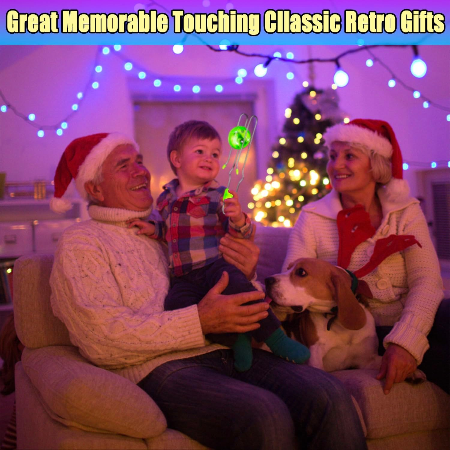 Jishi Retro Magic Rail Twirler Light up Gyro Wheel Magnetic Toy - Pack of 3, Straight Rail Style