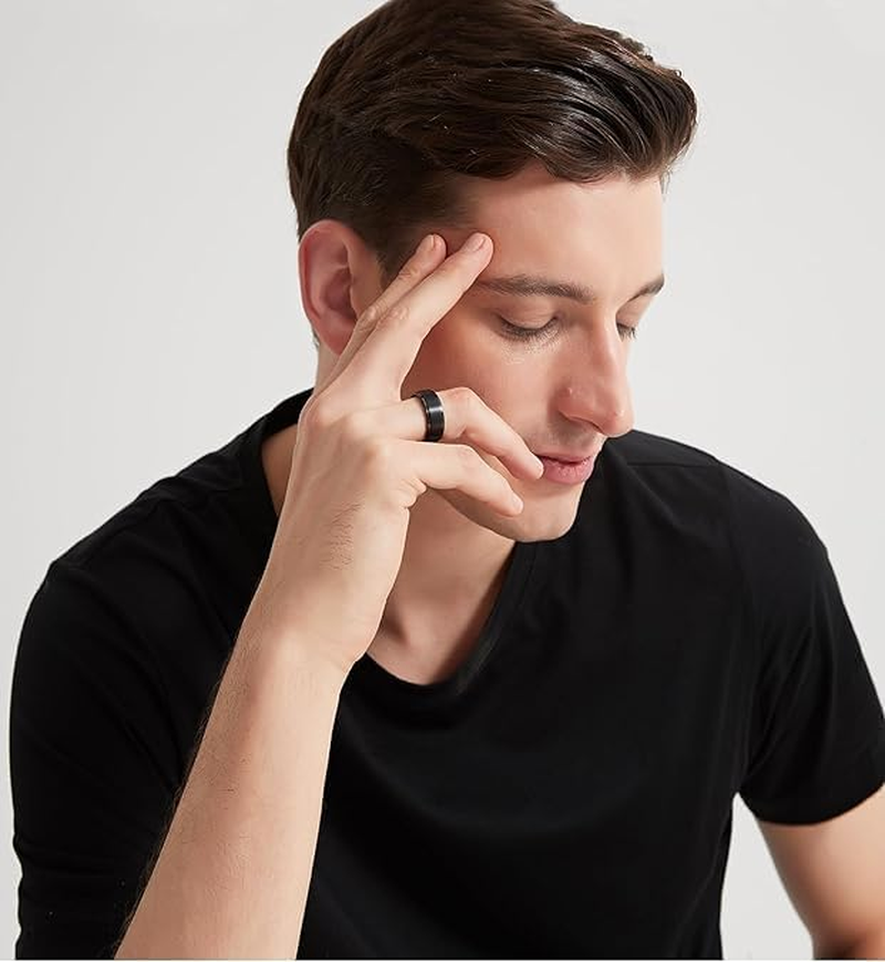 Mijradge Mens Womens Wedding Rings Titanium Steel Simple Plain Engagement Statement Band Ring for Men Comfort Fit Size 9-13