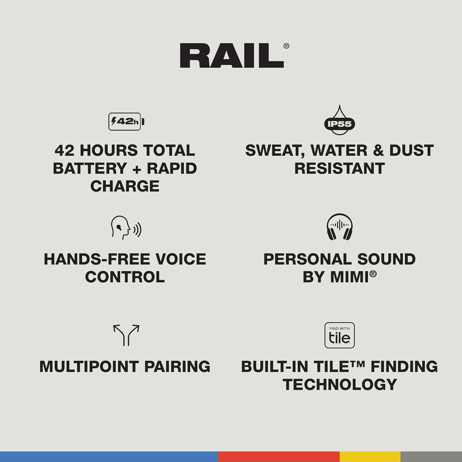 Skullcandy Rail ANC Wireless Earbuds, Bone image number 4