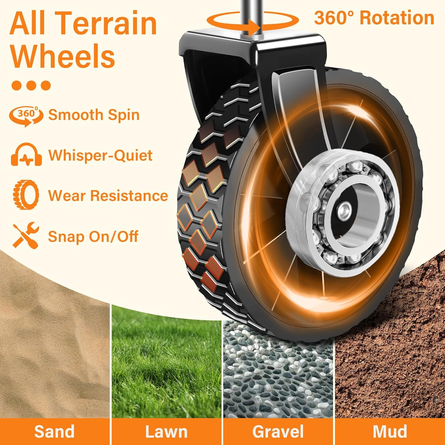 Folding Wagon Cart with Wheels, Lightweight Portable Wagons Carts Foldable 360 Lbs, Collapsible Wagon with Flexible Handle for Grocery Beach Sports Garden Shopping Camping