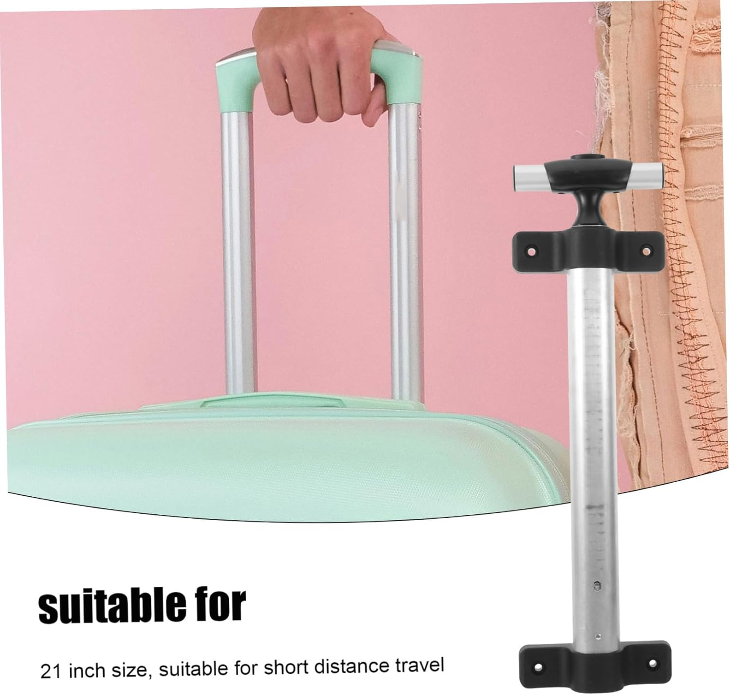 LIFKOME 2Pcs Telescopic Luggage Handle Replacement Aluminum Alloy Pull Rod Suitcase Travel Bag Accessory 21-Inch Sturdy Travel Gear Replacement Part for Outdoor Suitcases image number 1