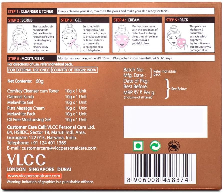 VLCC anti Tan Single Facial Kit, 60G image number 1