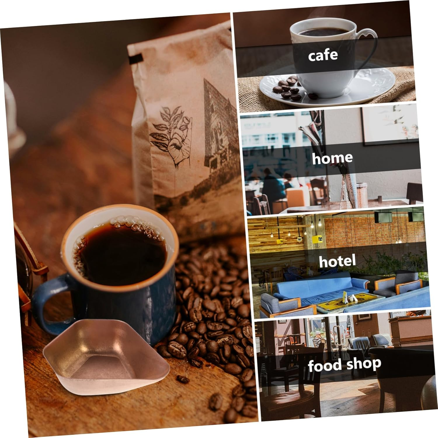 Alipis Coffee Bean Tray Stainless Steel Measuring Dish for Espresso Accessories Coffee Station Accessories Bean Weighing Dish Machine Dosing Cup Tea Serving Tray image number 3