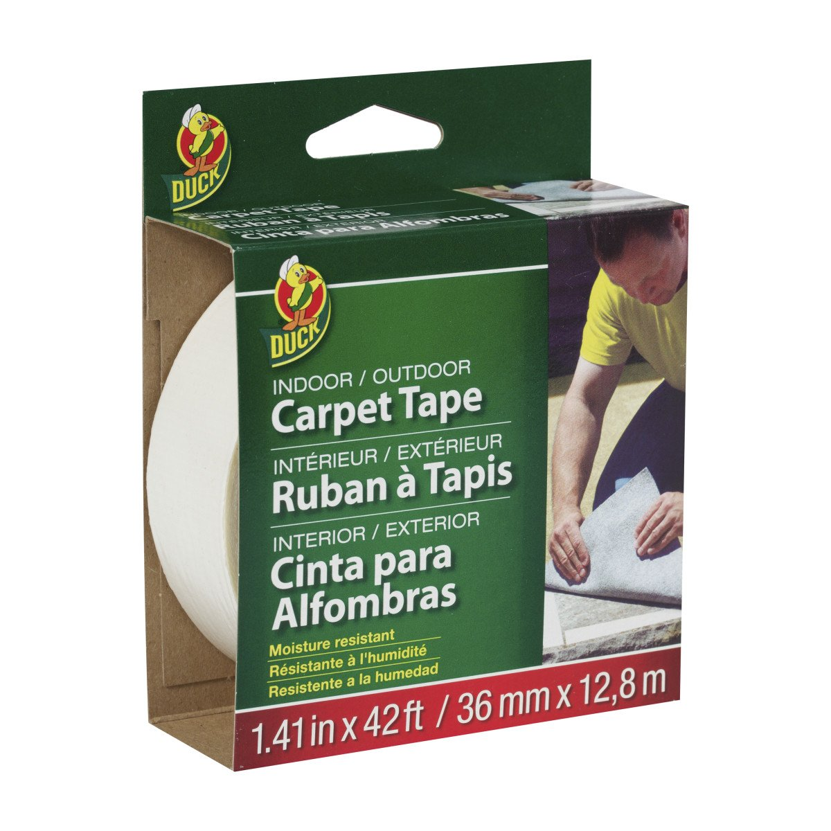 Duck Brand 392907 Indoor/Outdoor Carpet Tape, 1.41-Inch X 42 Feet, Single Roll