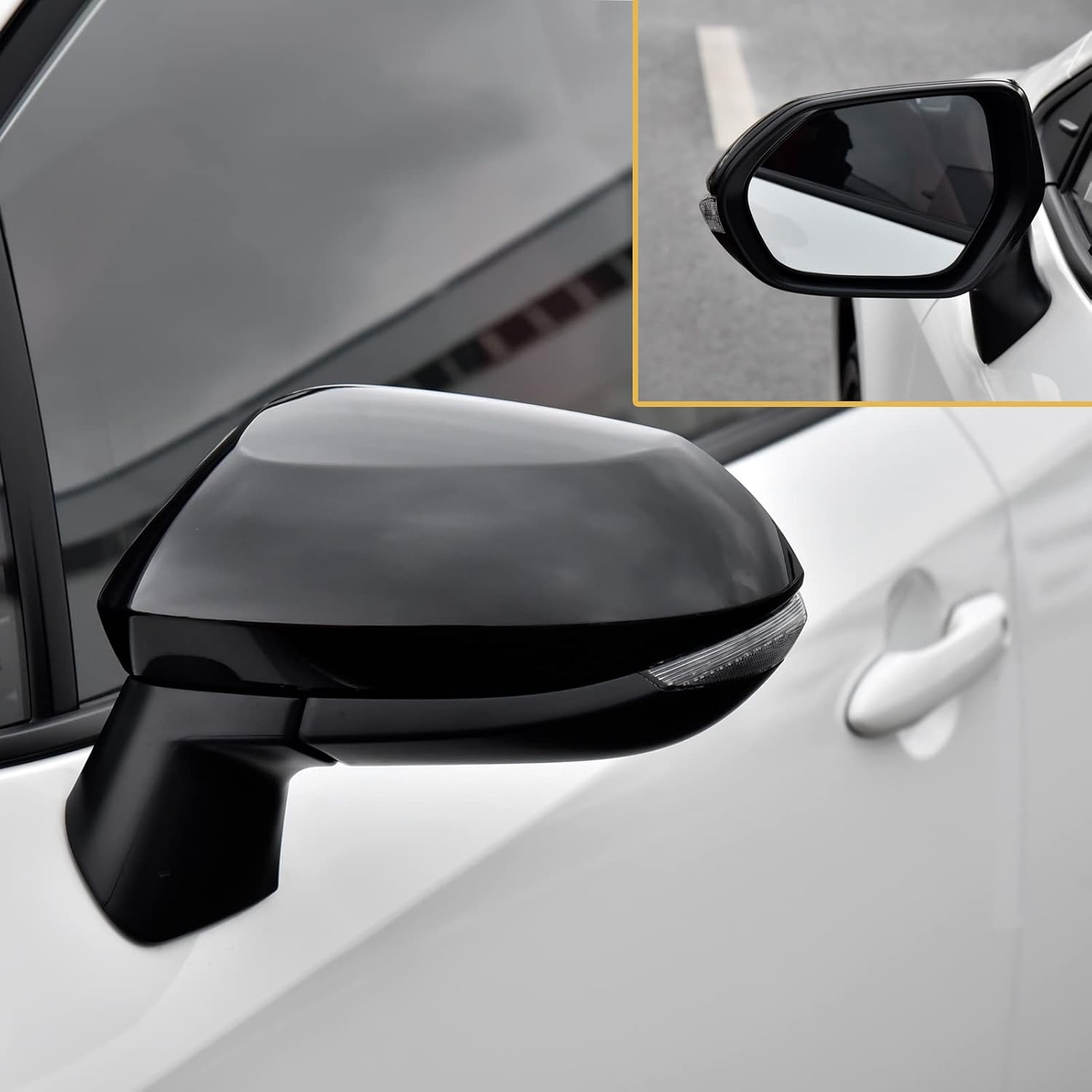 CKE for Toyota Corolla 2024 2023 2022 2021 2020 Accessories Sport Car Rearview Mirror Cover Trims Rear View Mirror Guard Protector Caps -Glossy Black image number 3