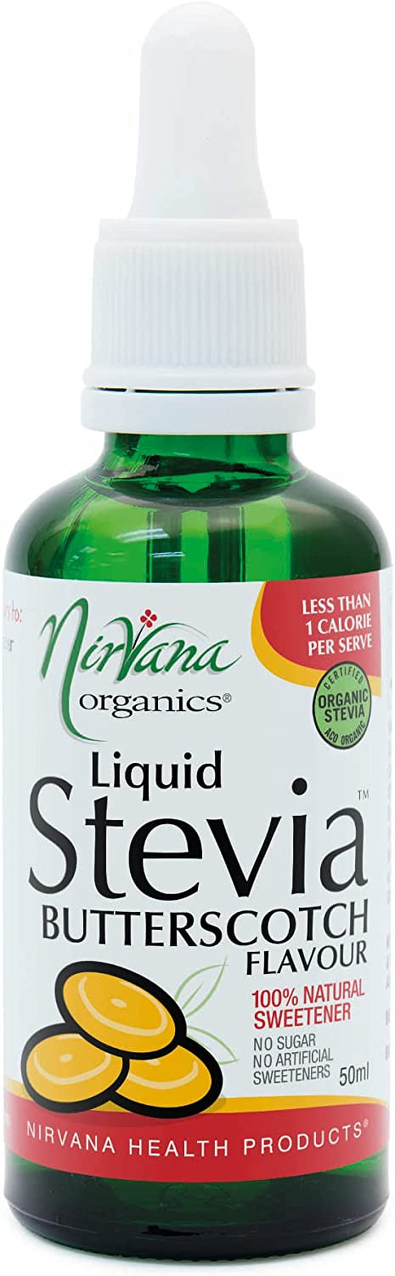 Nirvana Organics Liquid Stevia Caramel Flavour Sweetener 50Ml image number 1