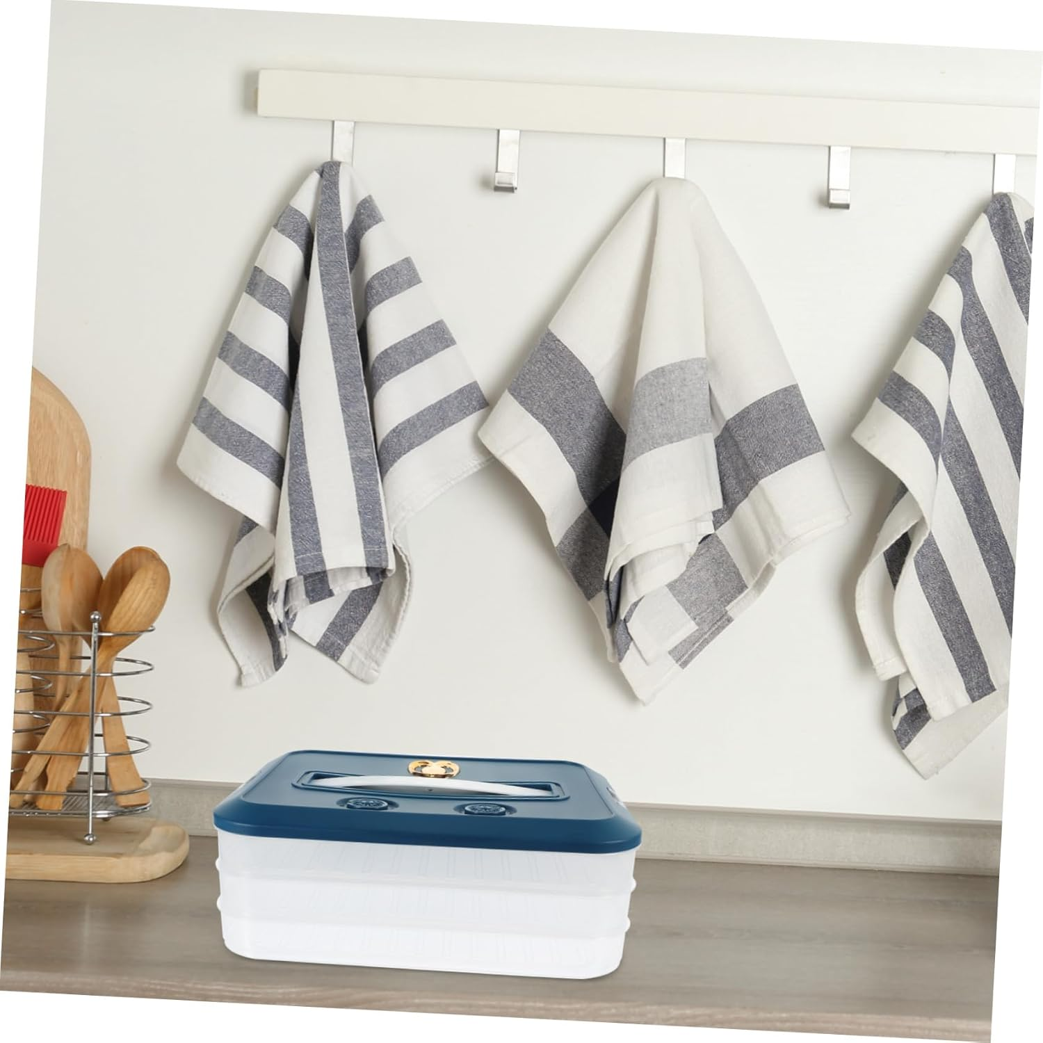 BRIGHTFUFU Fridge Multi-Layer Preservation Box for Dumplings Compact Non-Skid Design for Efficient Food Storage Safe Material for Home and Dorm Use