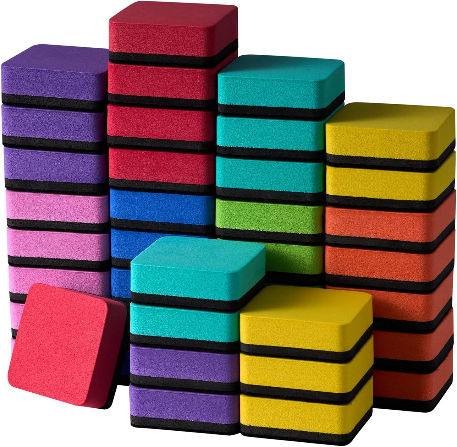 Dry Erase Erasers, Eeoyu 40 Pack Magnetic Whiteboard Dry Erasers Chalkboard Cleaner Wiper for Kids and Classroom Teacher Supplies Home and Office, Blue