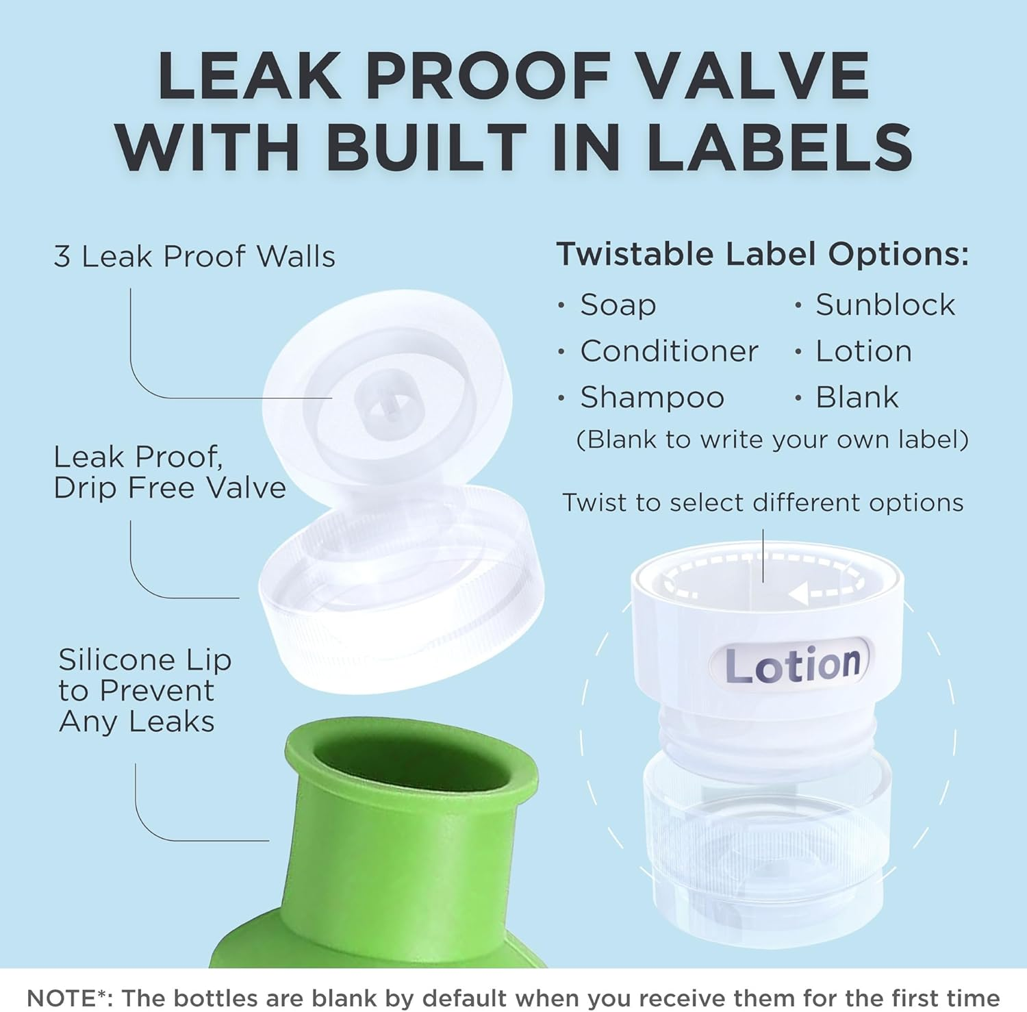 Dot&Dot Leak Proof Travel Bottles for Toiletries - TSA Approved Travel Shampoo Bottles - 3Oz Travel Shampoo and Conditioner Bottles - Travel Size Toiletries - 3 Oz Silicone Travel Bottles with Labels, image number 1