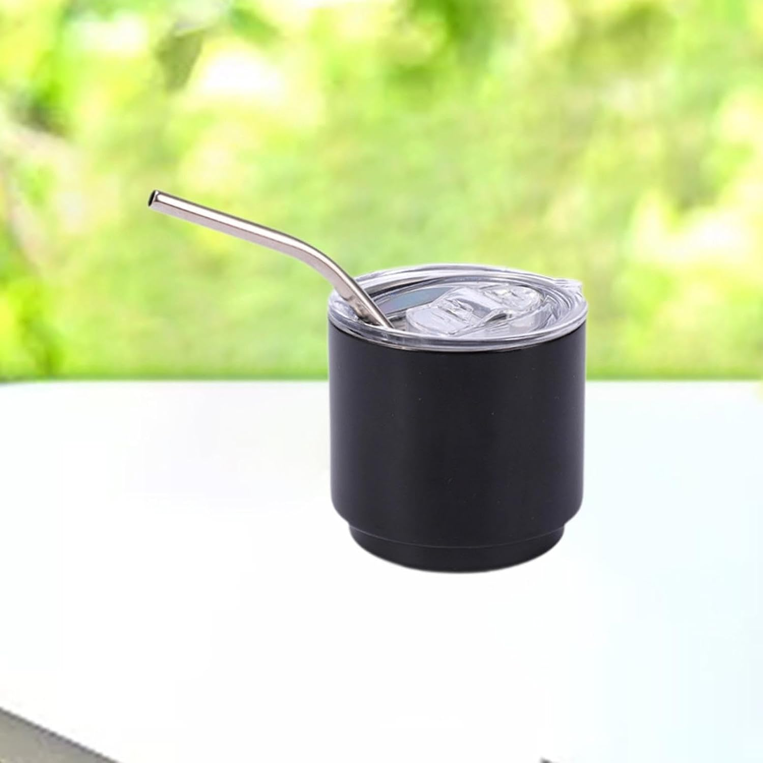 Eigell Stainless Steel Cup Mini Car Cup 4Oz Metal Cup Ultralight Drinking Cup Outdoor Milk Coffee Mug for Traveling Camping Picnic, Black image number 4