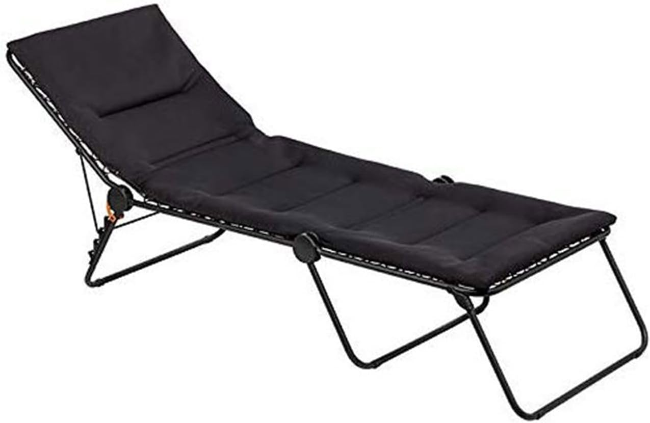 Lafuma Siesta Sunbed Aircomfort (Acier Black) Padded Pool Chaise Lounge W/Steel Tubing