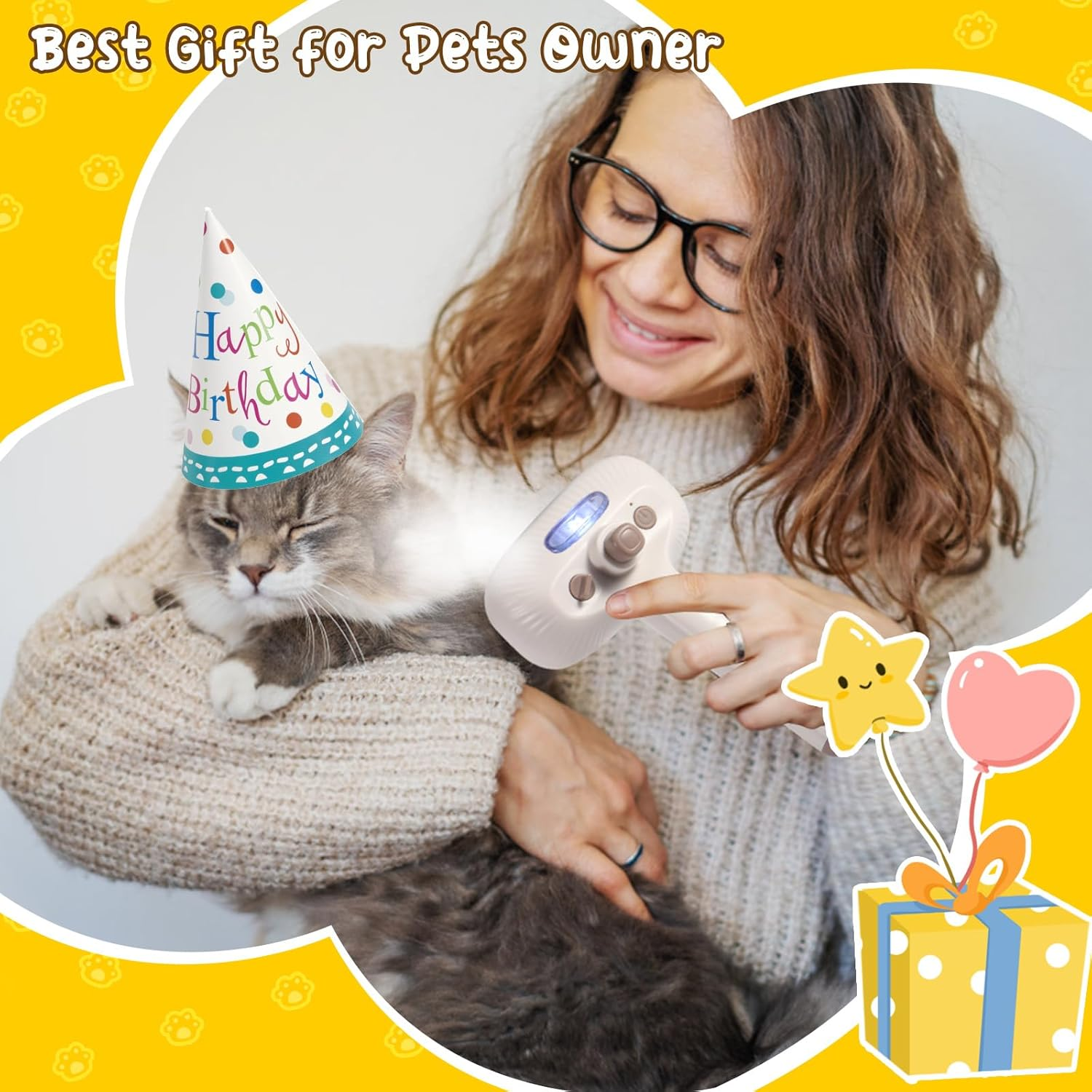 Brencco Cat Brush with Steam, Cat Brush Steam Brush Cat with Water Tank, Dog Brush, Cat Brush with Release Button, Cat Brush for Dogs and Cats, Long Hair and Short Hair