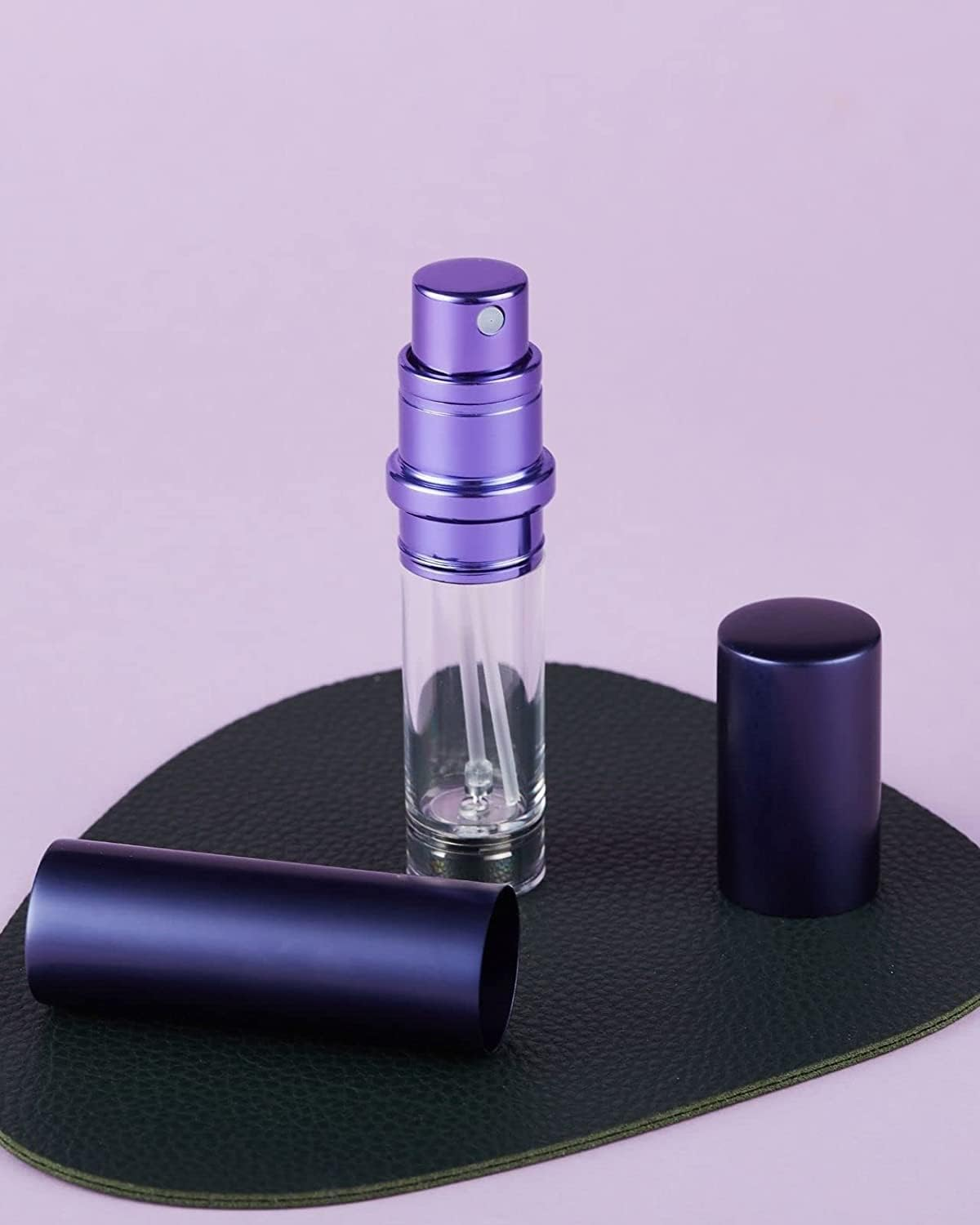 2Pcs Refillable Perfume Bottle Atomizer for Travel, Portable Easy Refillable Perfume Spray Pump Bottle for Men and Women with 5Ml Pocket Size (Black & Rosegold) - B-Gold image number 7