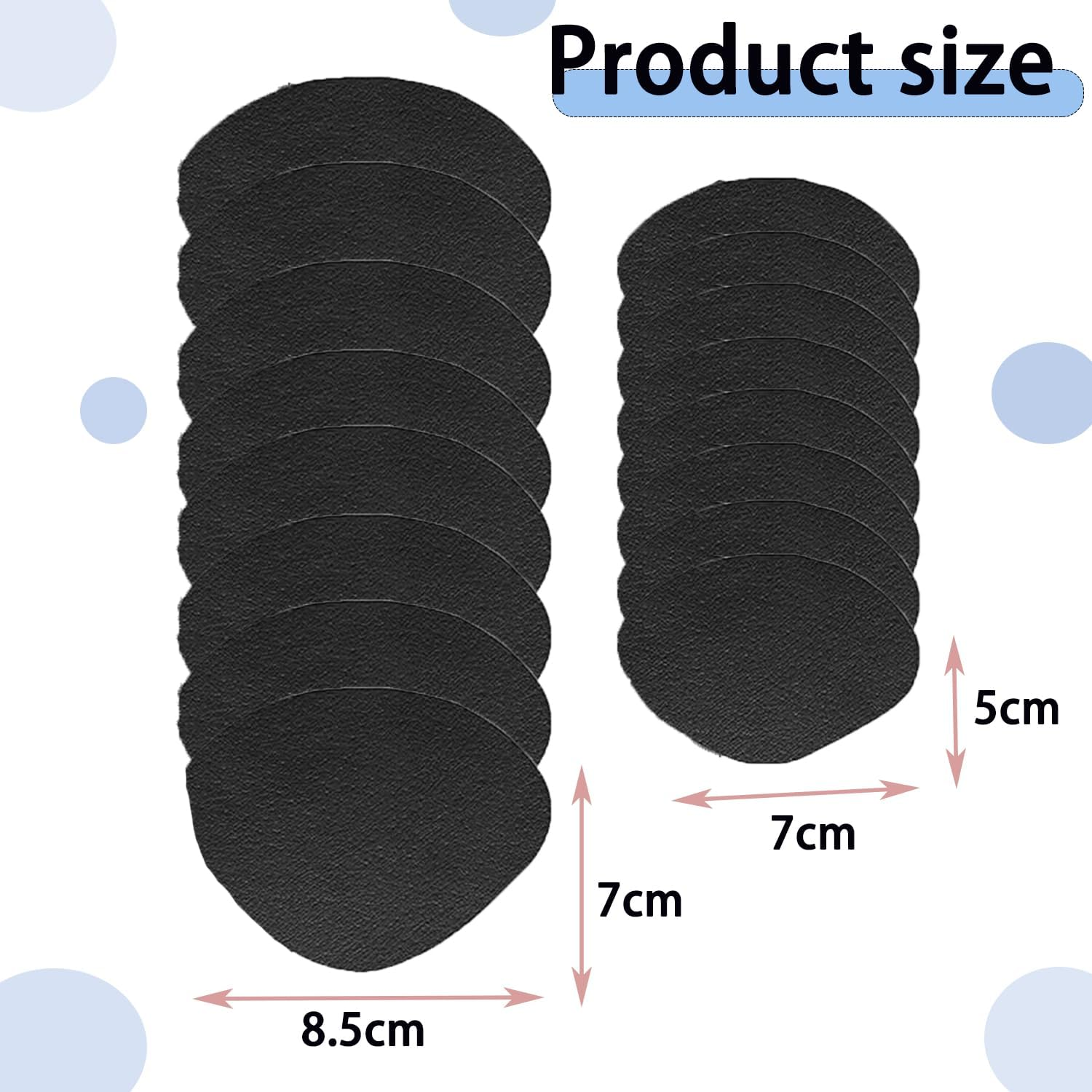 Roczential Shoe Patches for Holes, Self-Adhesive Shoe Hole Repair, Heel Patches for Sneakers Leather High Heels (Black) image number 4