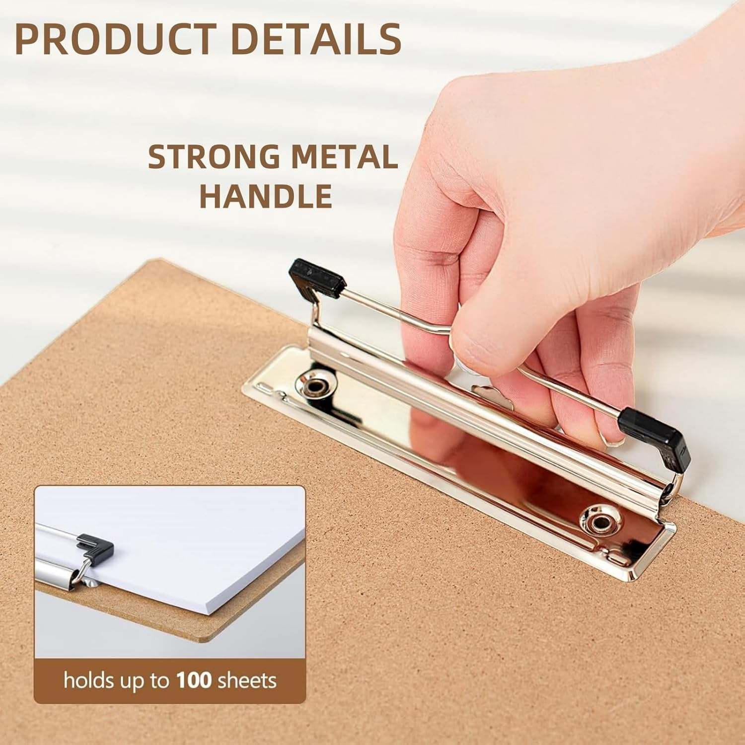 6PCS A4 Clipboards,Basics Hardboard Office Clipboard,A4 Standard Clipboard Size 9" X 12.5",Back to School Teacher Classroom Supplies,School Supplies for College Students,Office Supply image number 6