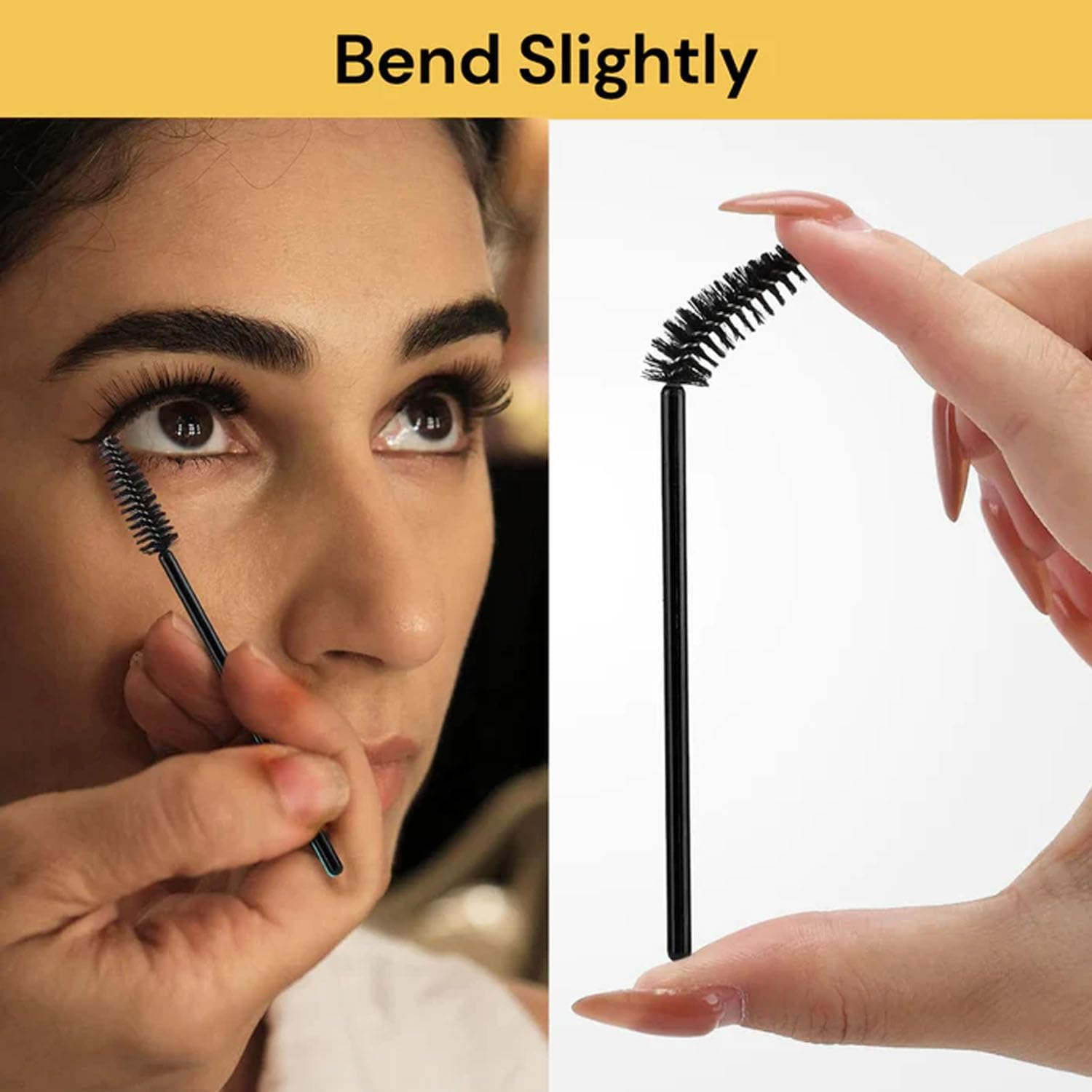 EZONEDEAL 100PCS Mascara Wands, Eyelash Brushes, Mascara Wand Applicator Makeup Kits, Extension Makeup Brush Tool, Eyelash Spoolies Brushes for Eyelash Extensions and Eyebrows (BLACK) image number 3