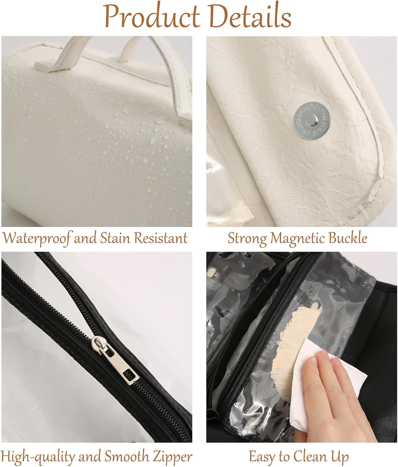 4-In-1 Expandable Makeup Organizer Makeup Bags for Women Cosmetic Bag for Purse Waterproof Cosmetic Bags (Gray) image number 1