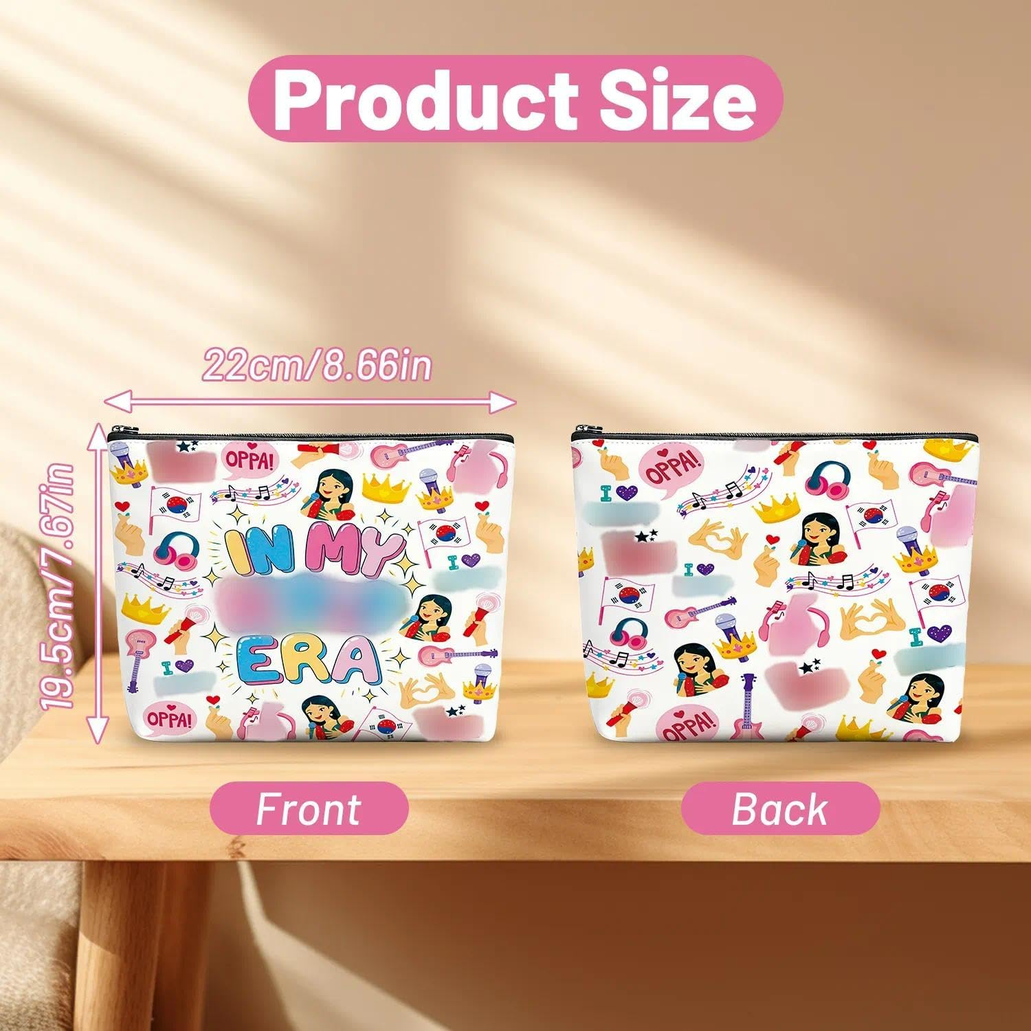 K-Pop Makeup Bag, Waterproof Linen Cosmetic Bags, Just a Girl Who Loves K-Pop Gift for Women, Girls, Teenagers, Fans, Enthusiasts image number 5