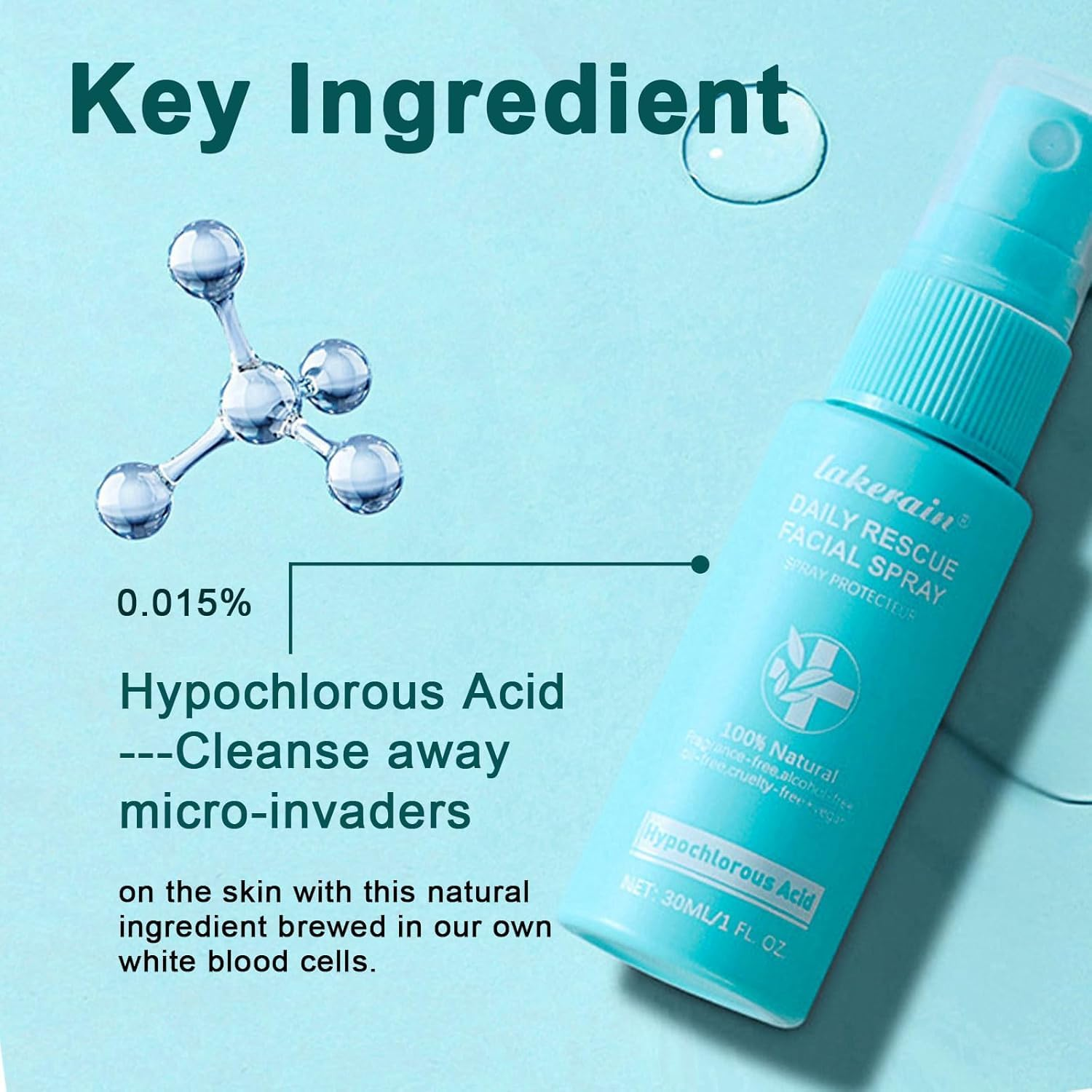 Hypochlorous Acid Spray for Body & Face, HOCL Daily Rescue Facial Spray, Toner Soothing and Purify, Facial Mist, Support against Irritation, Calm Redness image number 3