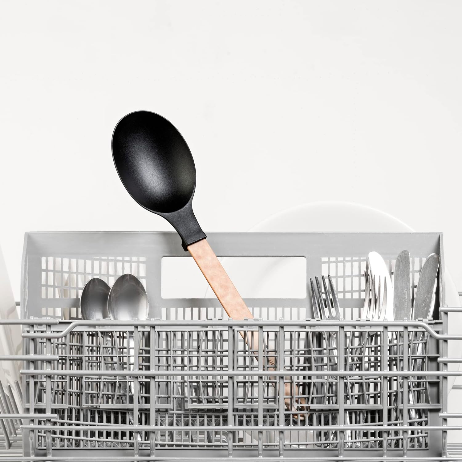 Epicurean Cutting Surfaces Gourmet Series Kitchen Utensil, Large Spoon, Natural+Black image number 1