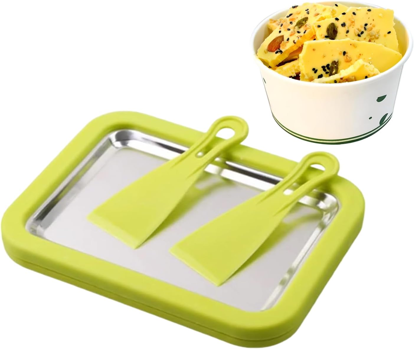 Meindin Instant Ice Cream Maker - Portable Kitchen Gadgets | Rolled Ice Cream Machine with 2 Scrapers,For Party Gatherings Picnic Camping Yogurt Sorbet Home Kitchen Family Kids