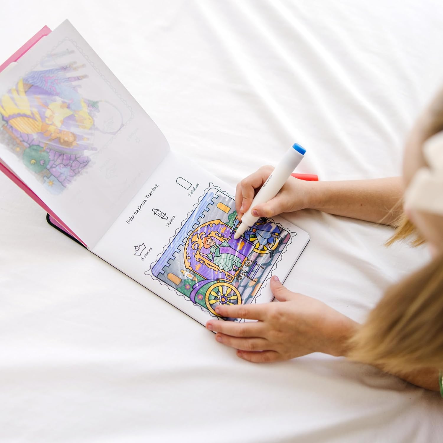 Melissa & Doug 5356 on the Go Colorblast No-Mess Coloring Pad, Princess (24 Color-Reveal Pictures, Invisible Ink Marker) image number 2