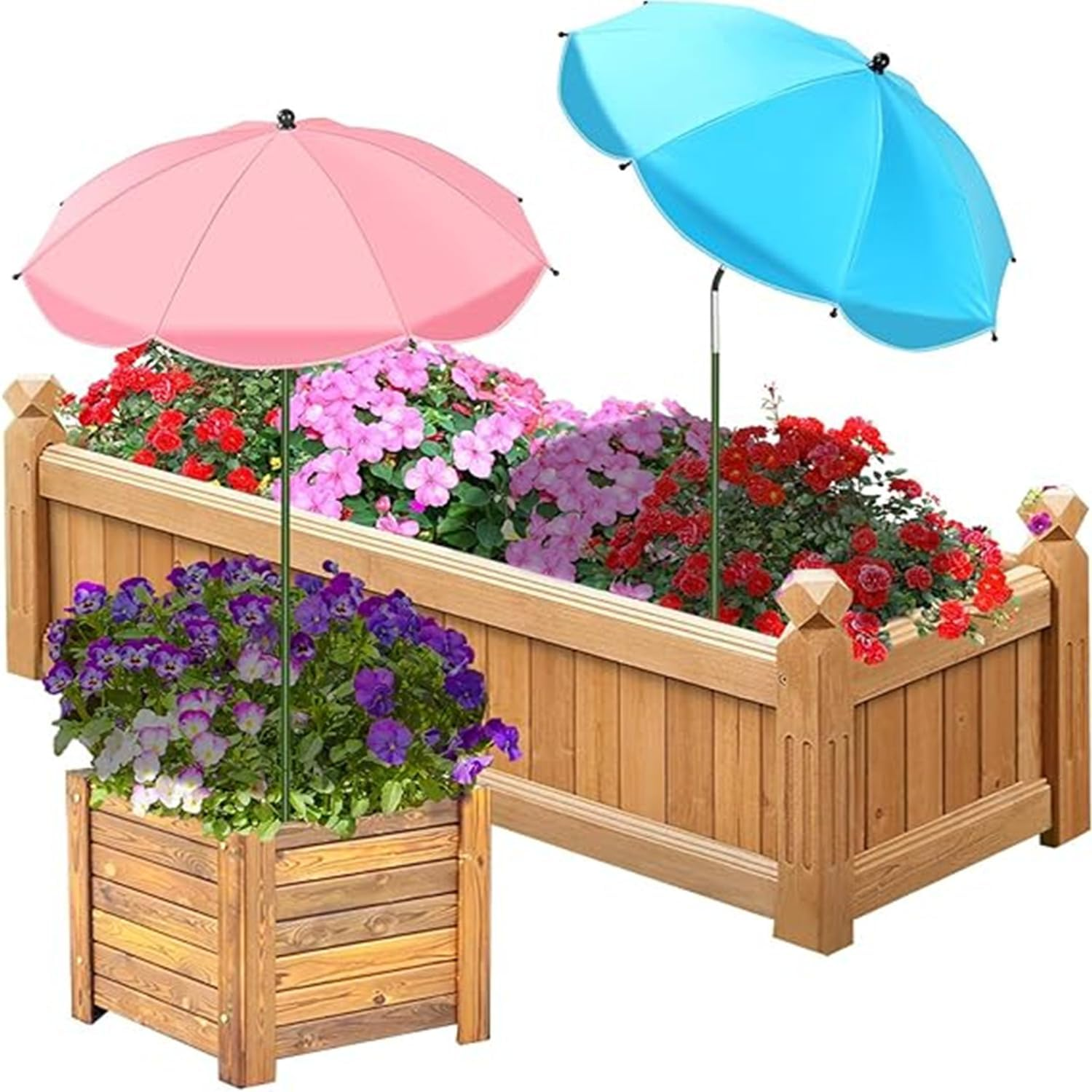 Upgraded Umbrellas for Outdoor Plants, 26" Larger Garden Plant Umbrella Shade with Adjustable Angle, 43.4" Higher Sun Shade for Plants, Potted Plant, Garden Beds image number 3