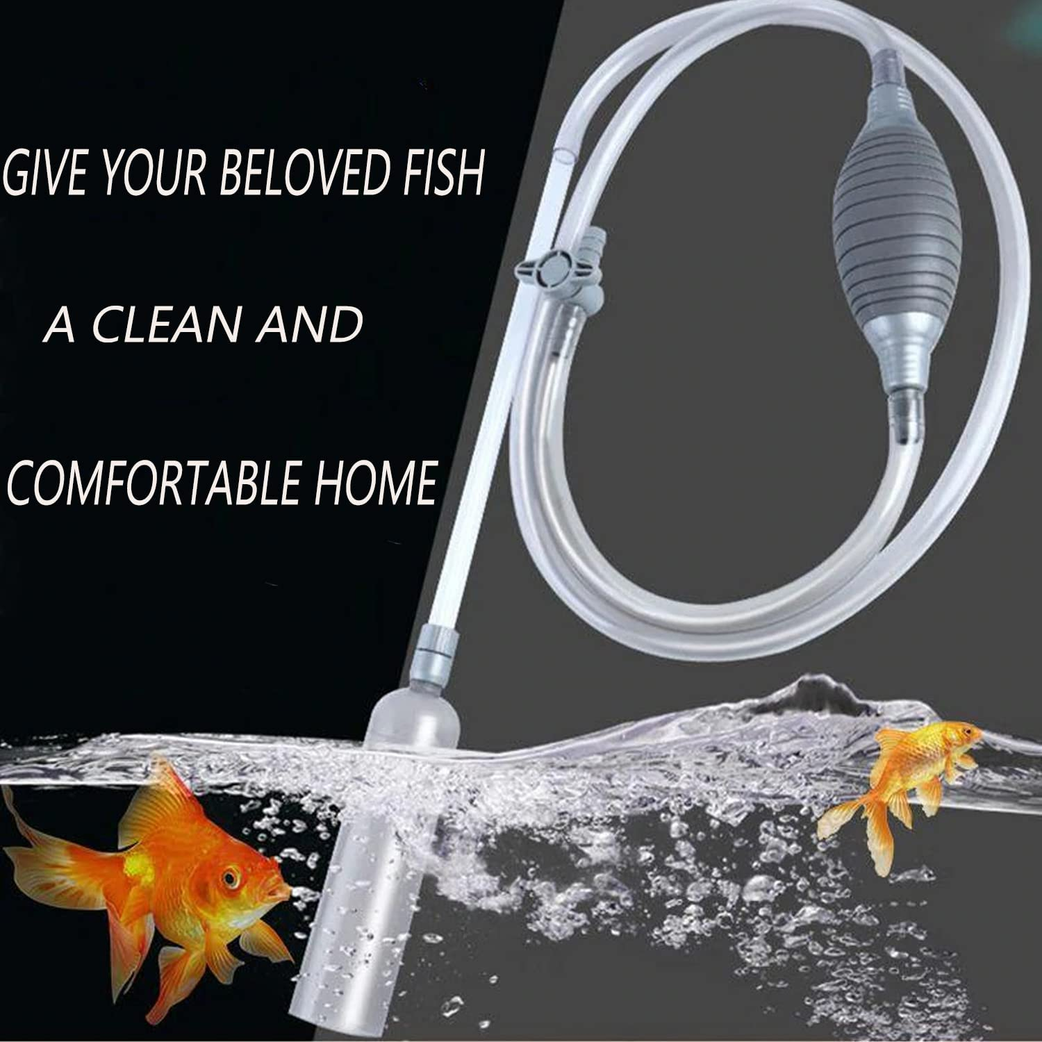 8.5FT Aquarium Water Changer Gravel Vacuum for Fish Tank Cleaning Tools with Clip, Siphon Universal Quick Pump Aquarium Water Changing image number 5