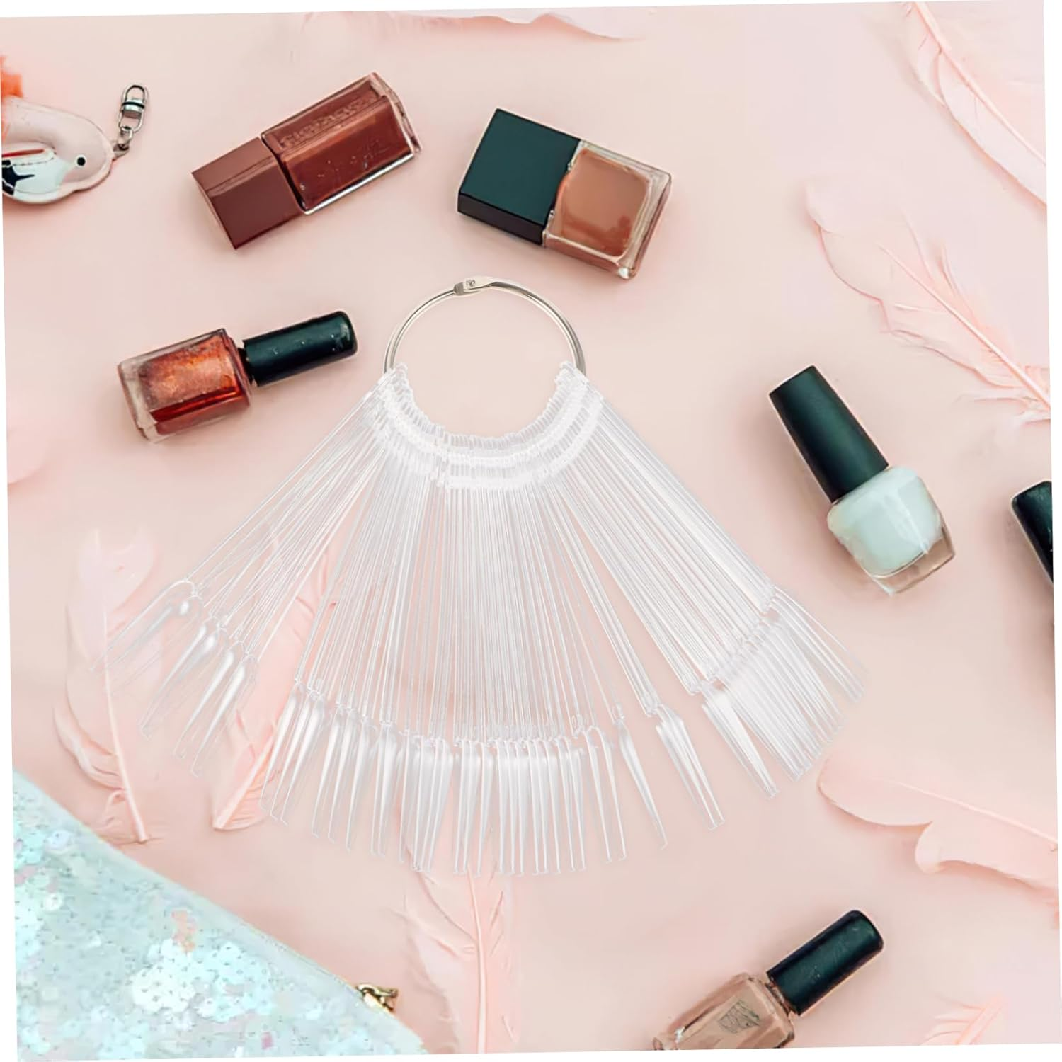 WOONEKY 100Pcs Nail Display Tips Nail Polish Sample Sticks for Salons Display Boards image number 5